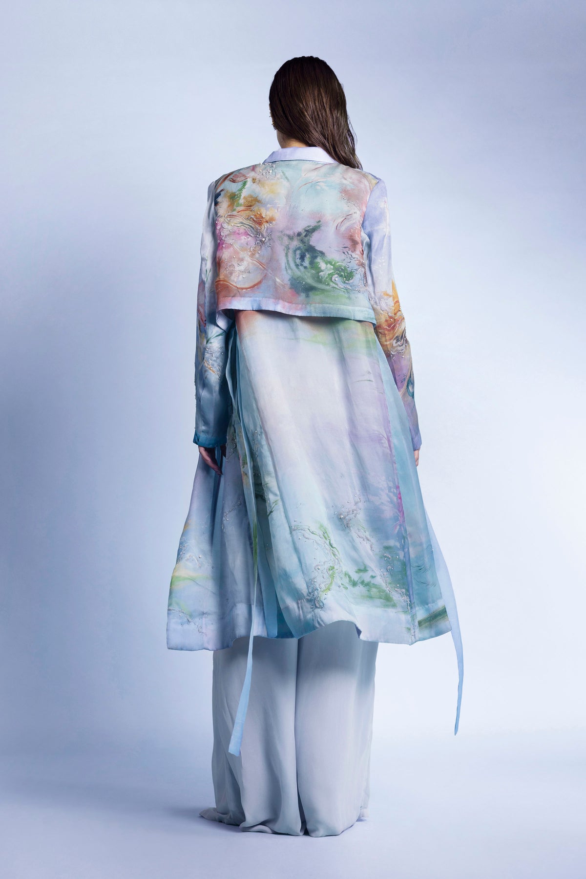 SHIFTED FLORALS TRENCH COAT