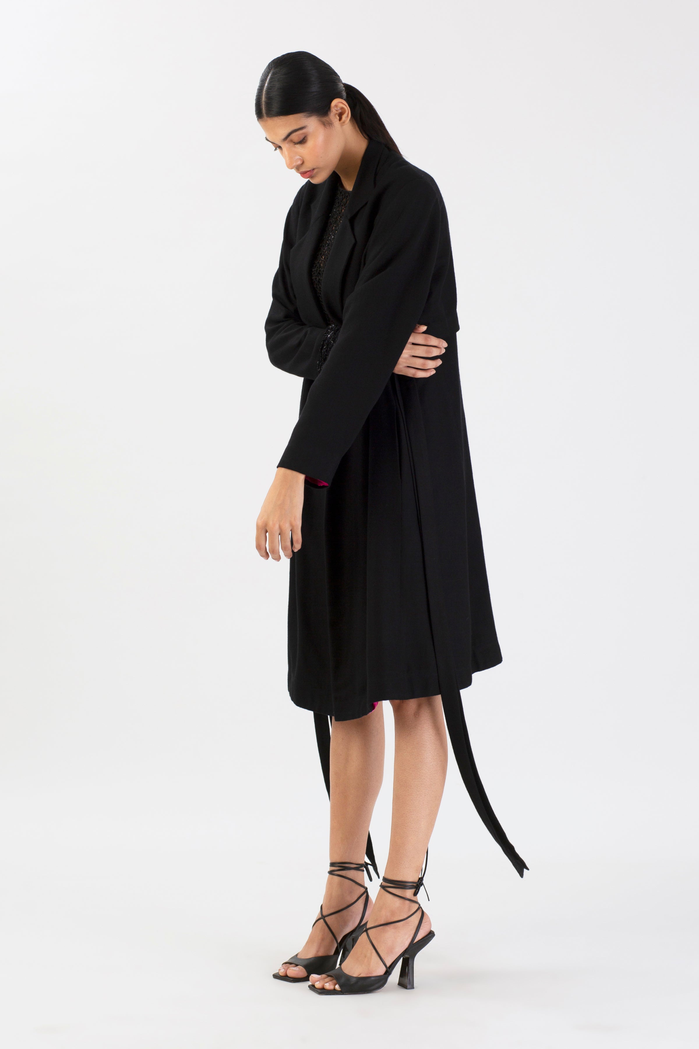 Zero Moon Pashmina Silk Trench Coat