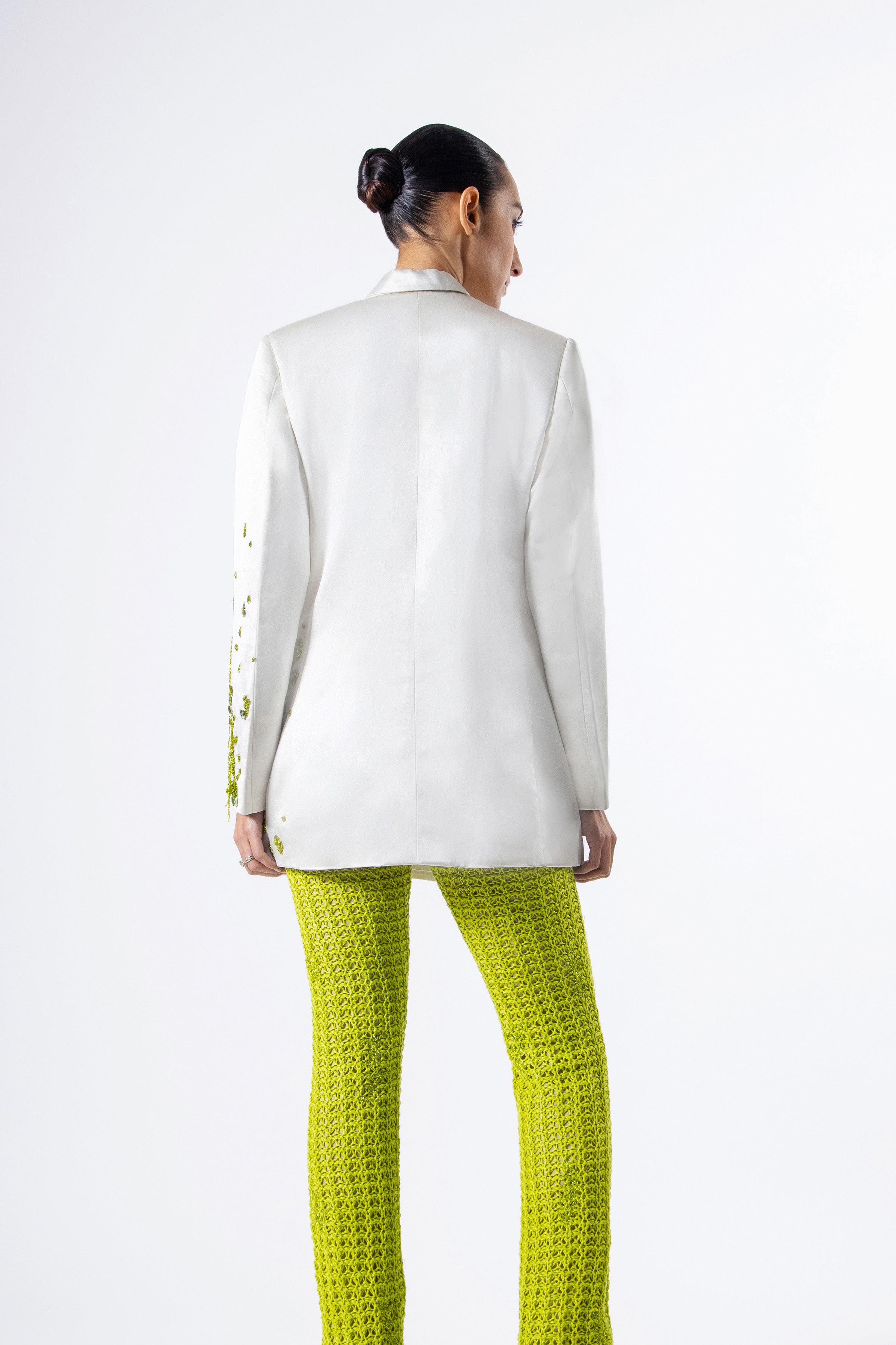 Chartreuse Dews Pearl Silk Jacket