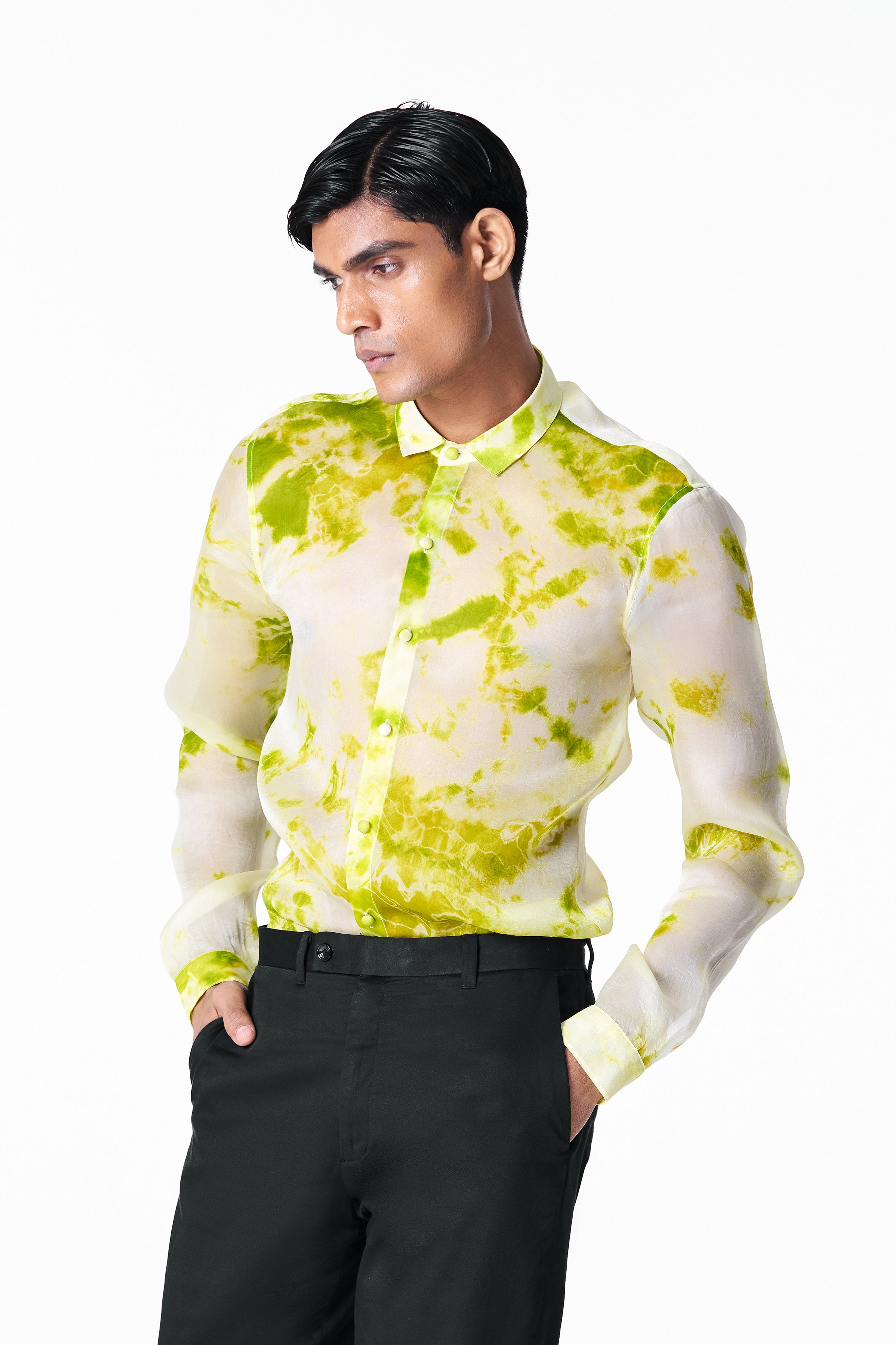 Chartreuse Dews Silk Shirt