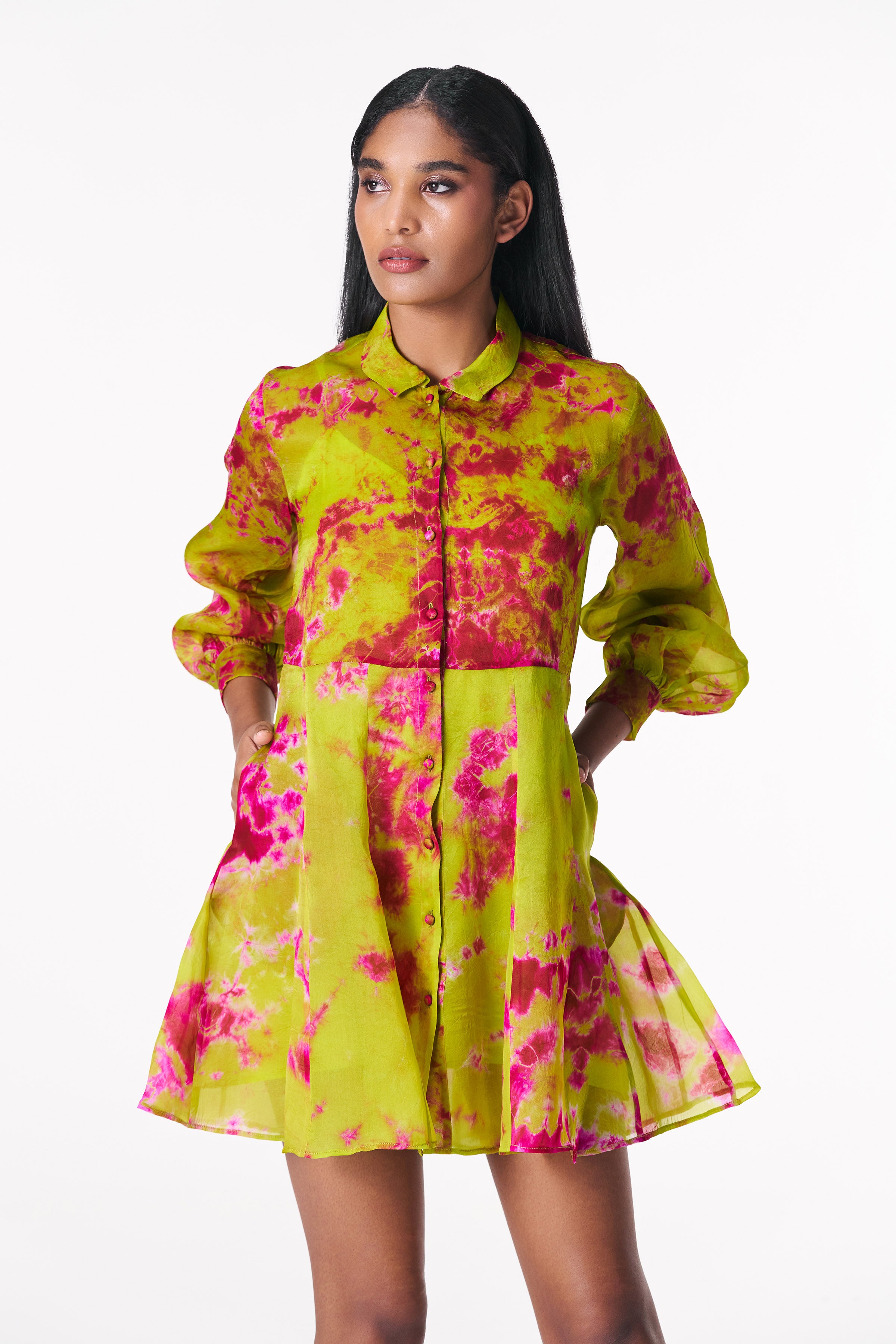 CHARTREUSE SEAS SHIRT DRESS