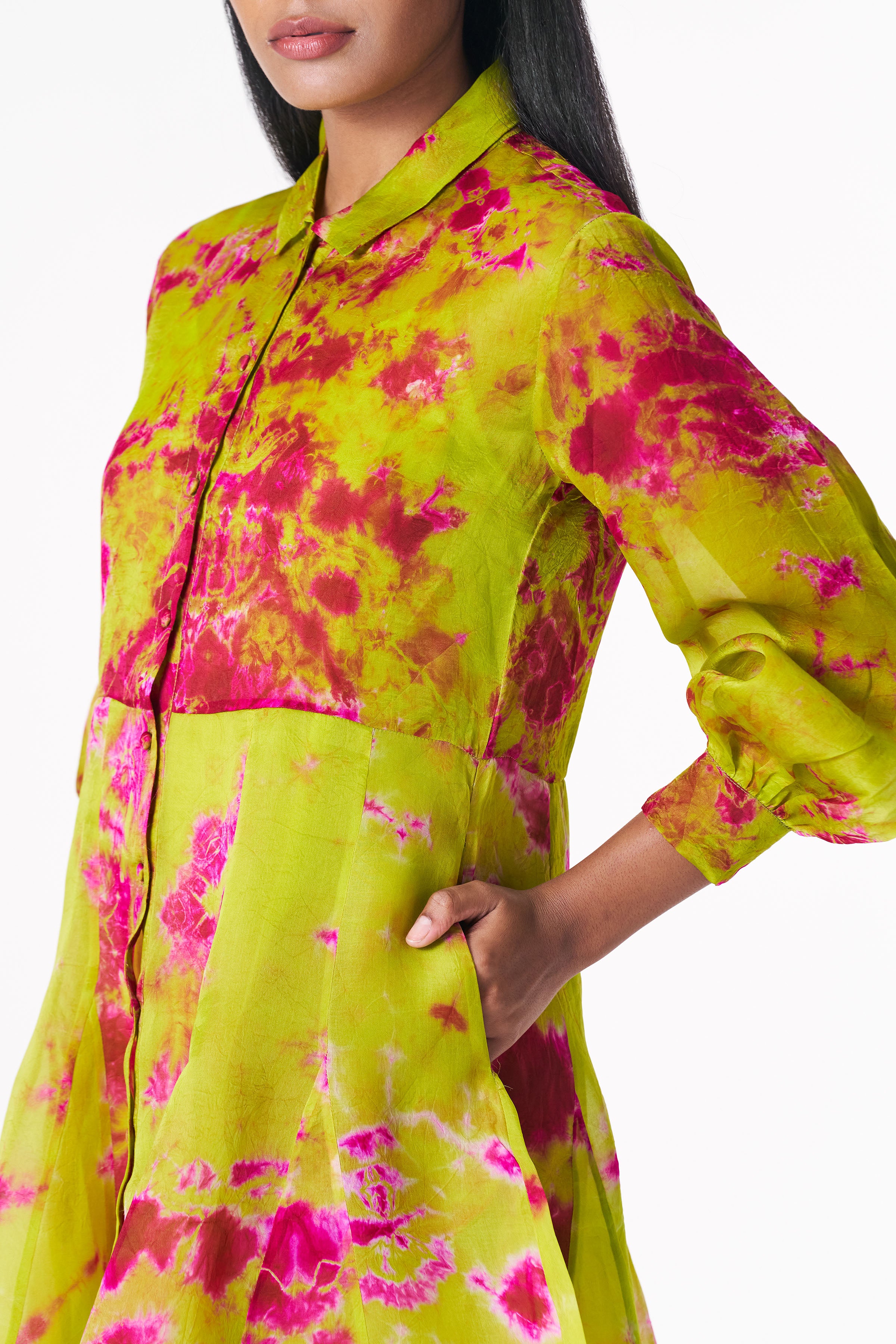 CHARTREUSE SEAS SHIRT DRESS