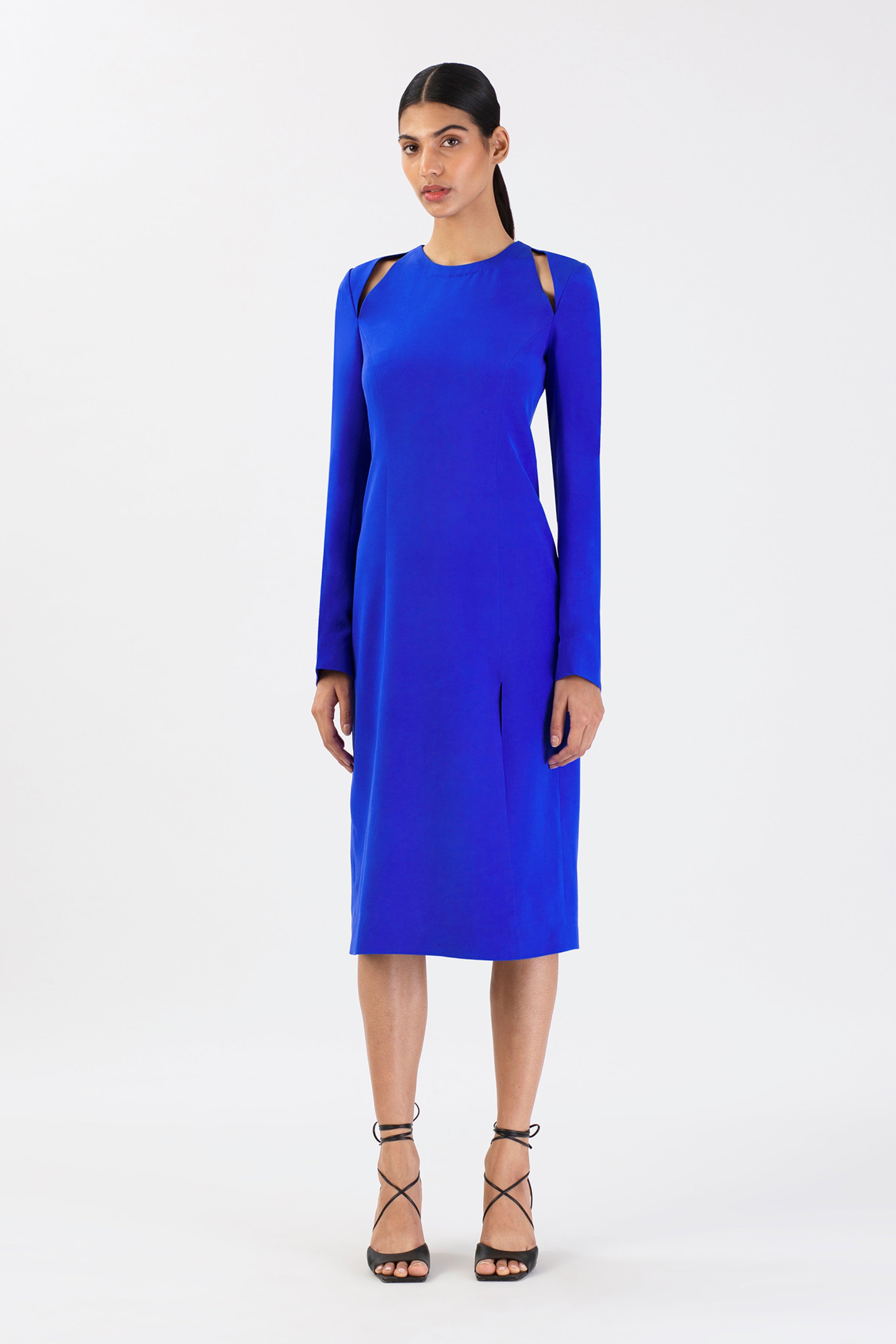 Cobalt Cascade Cutout Dress