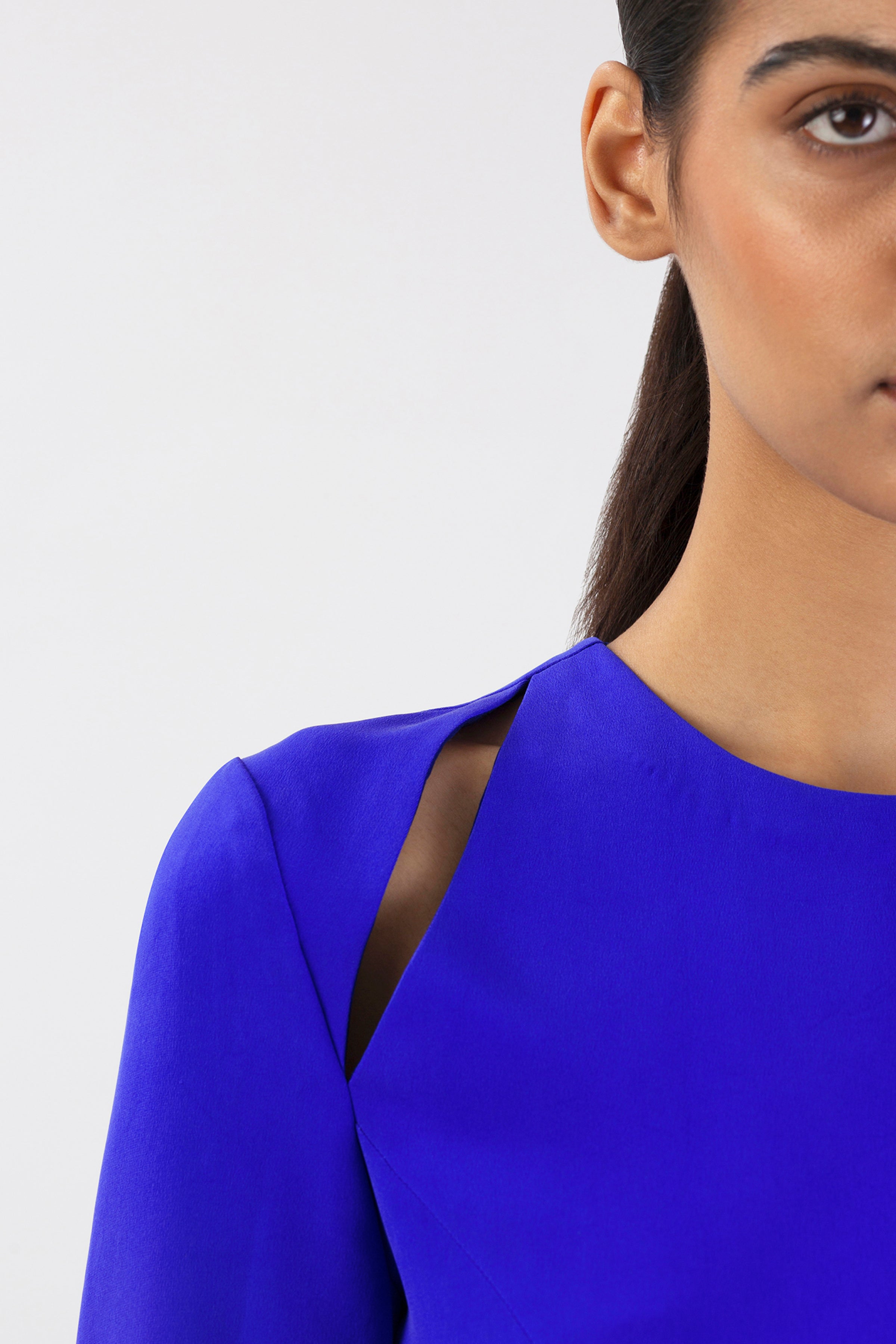 Cobalt Cascade Cutout Dress