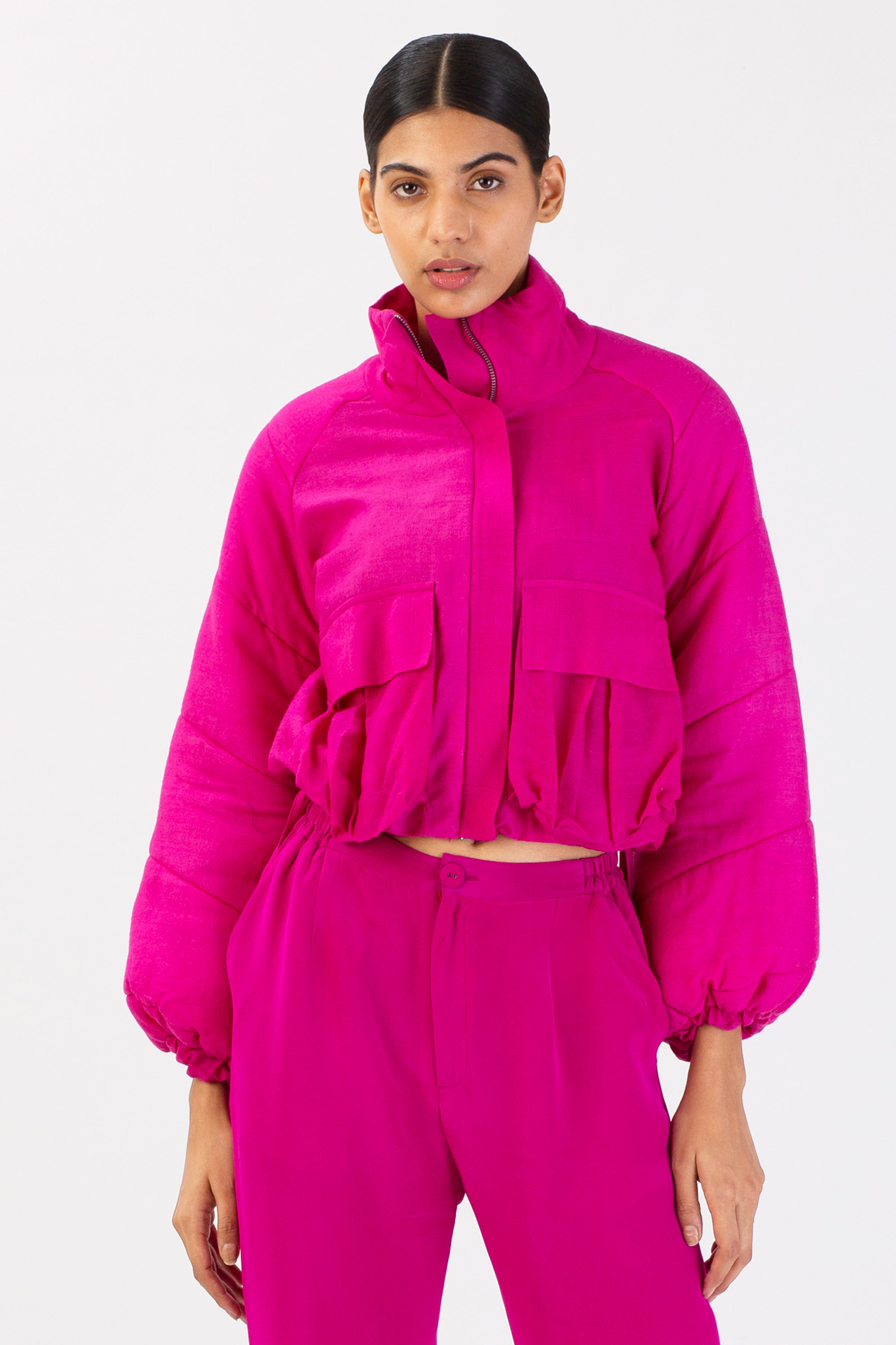 Fuschia Dusk Moonstone Puffer Jacket