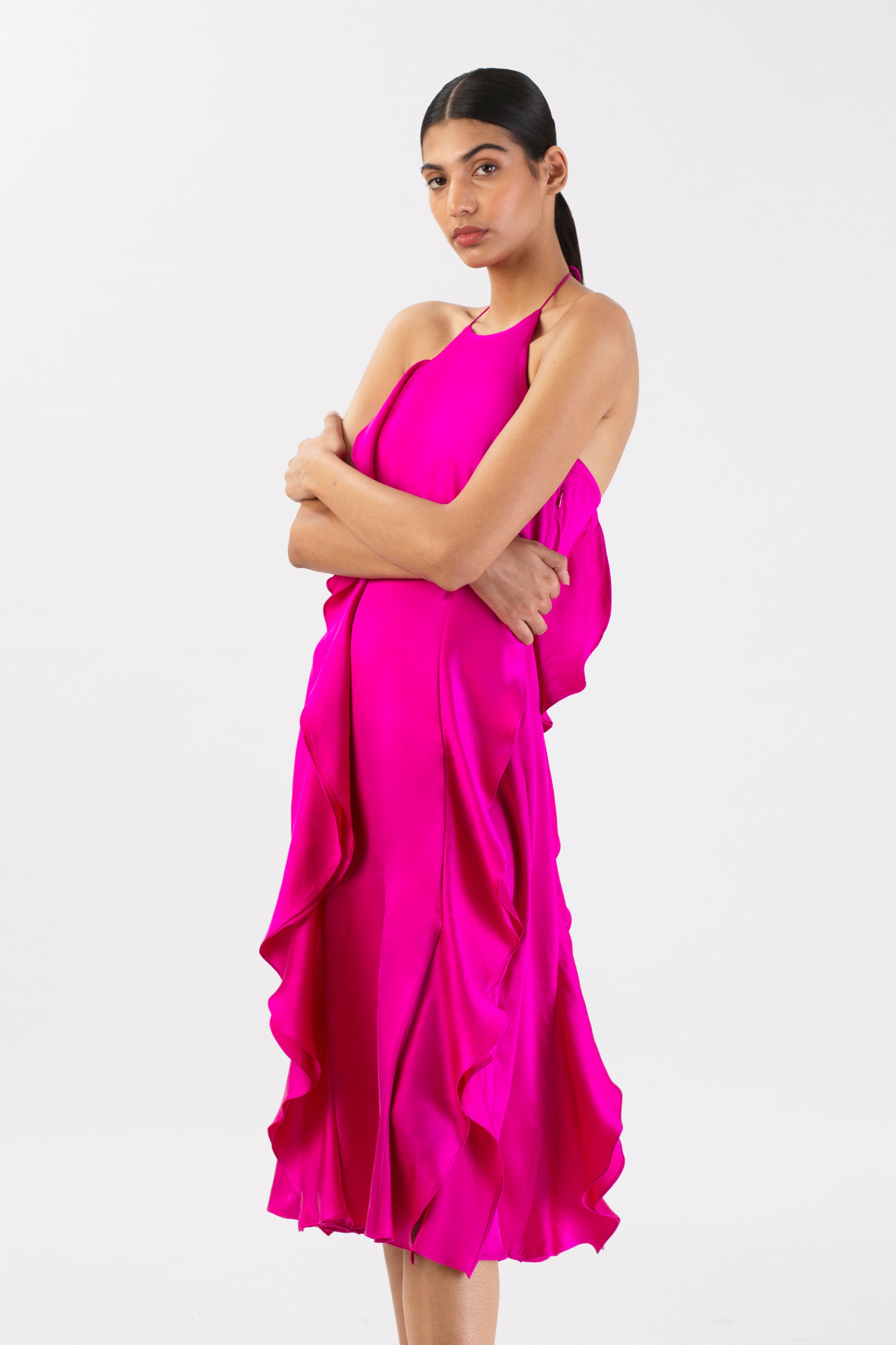 Fuchsia Dusk Waterfall Dress