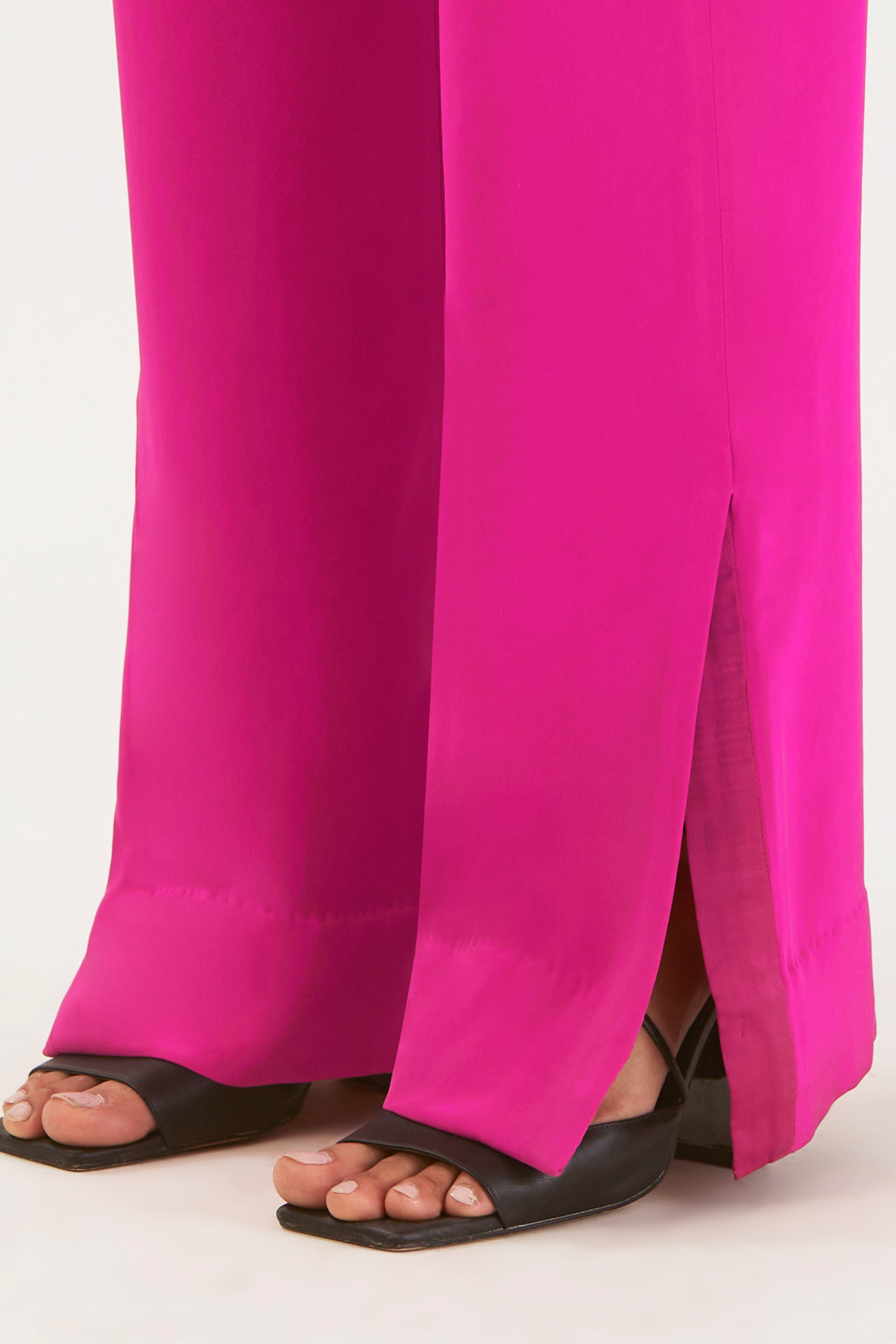 Fuschia Dusk Silk Trousers