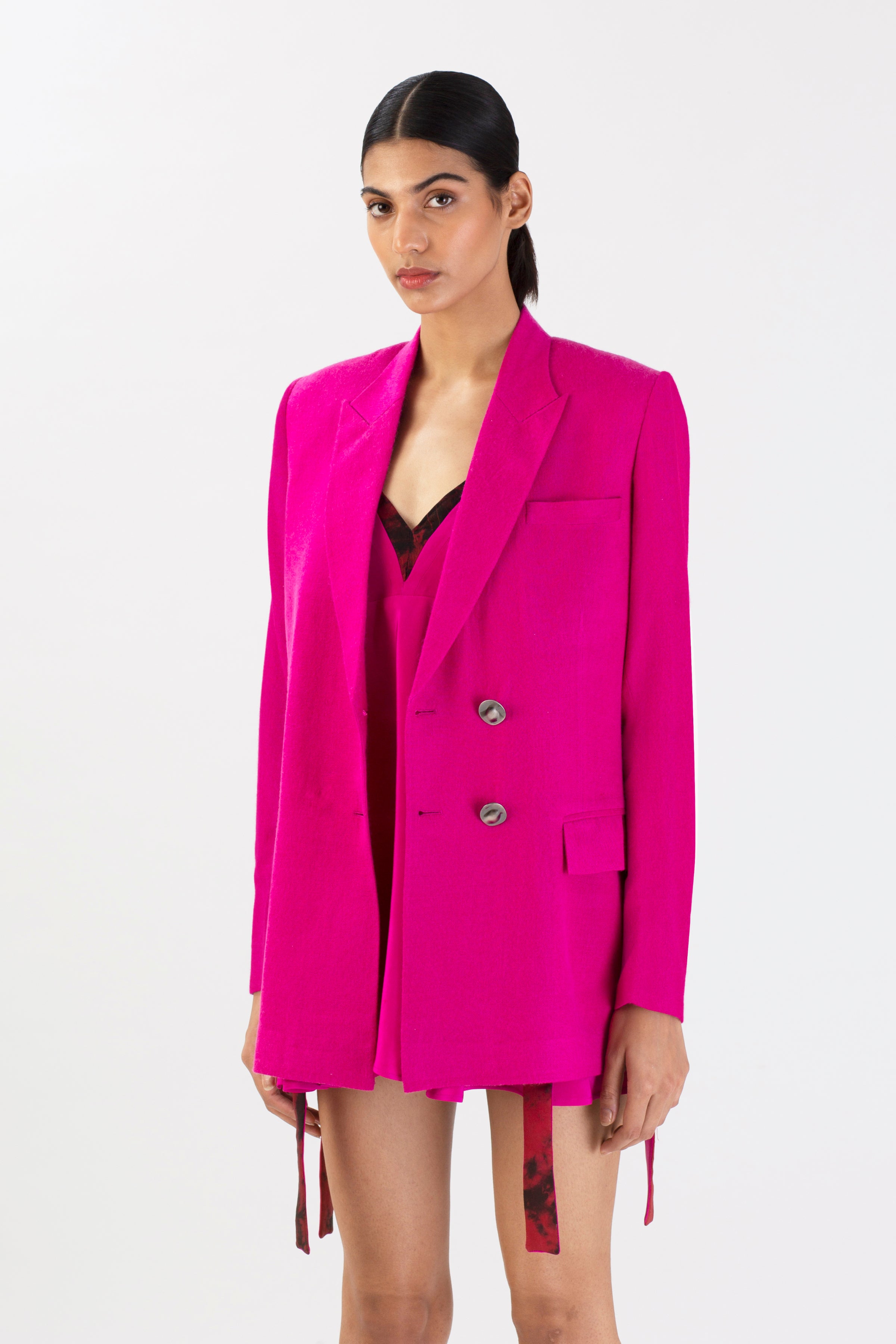 Minimalist Fuchsia Dusk Pashmina Jacket