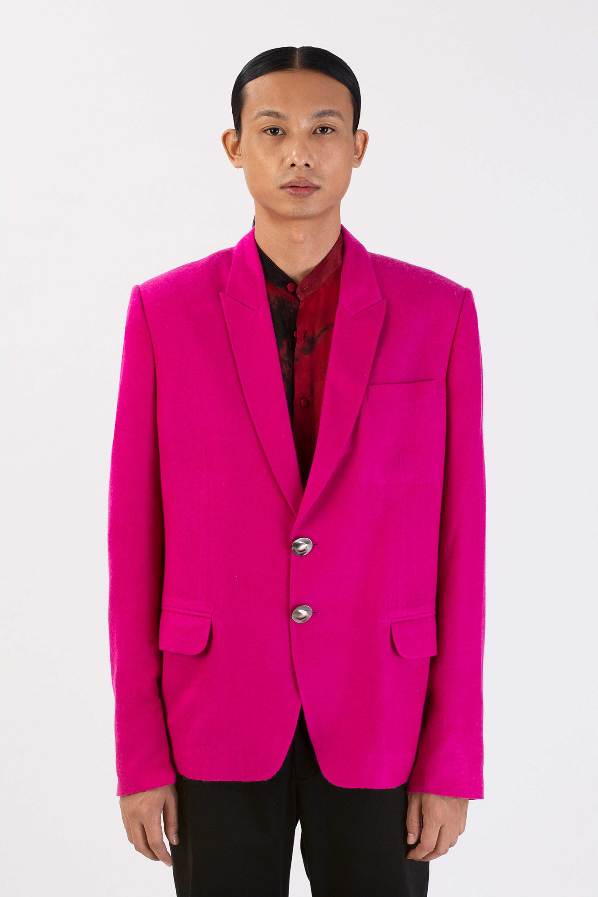 Minimalist Fuchsia Dusk Pashmina Jacket