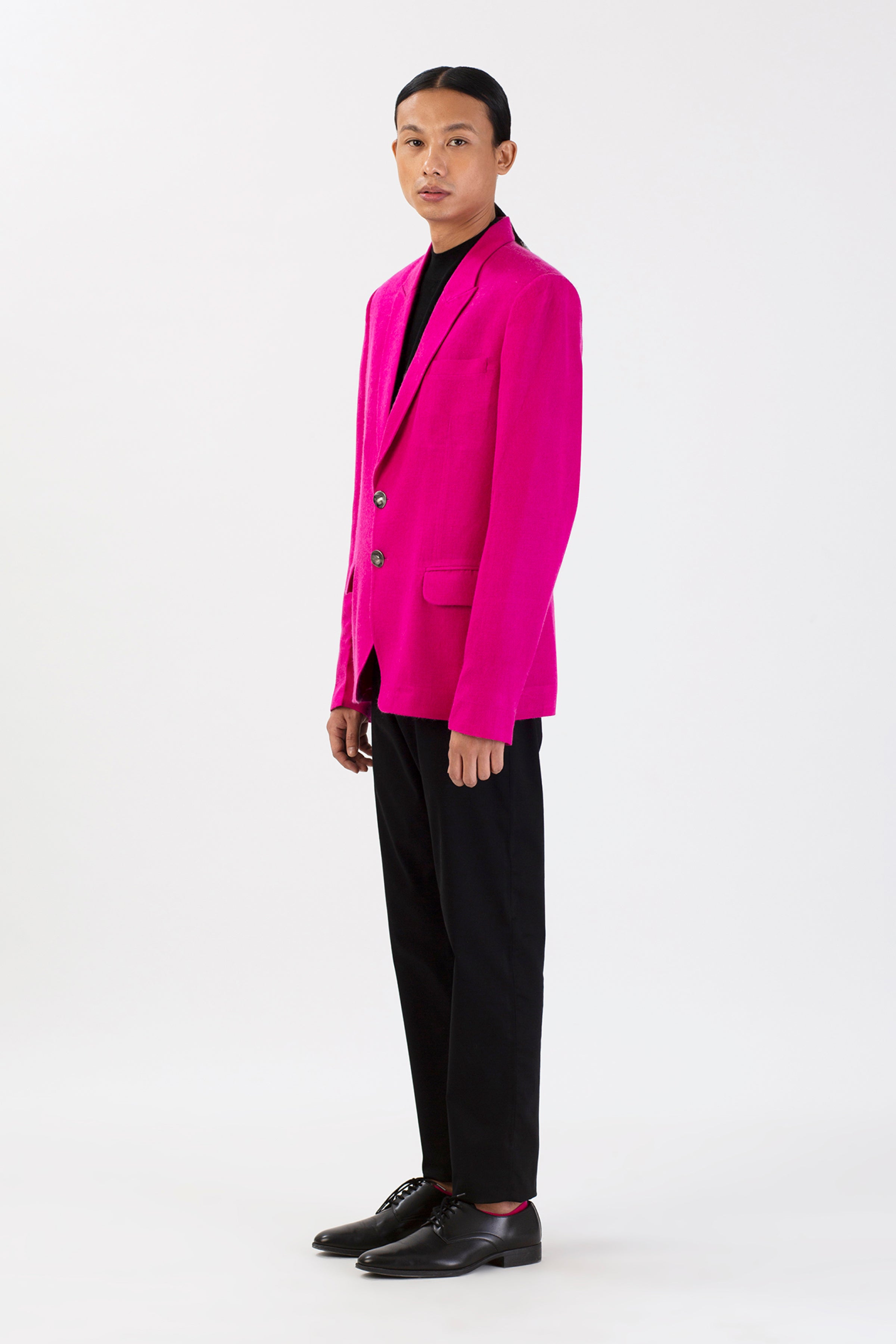 Minimalist Fuchsia Dusk Pashmina Jacket