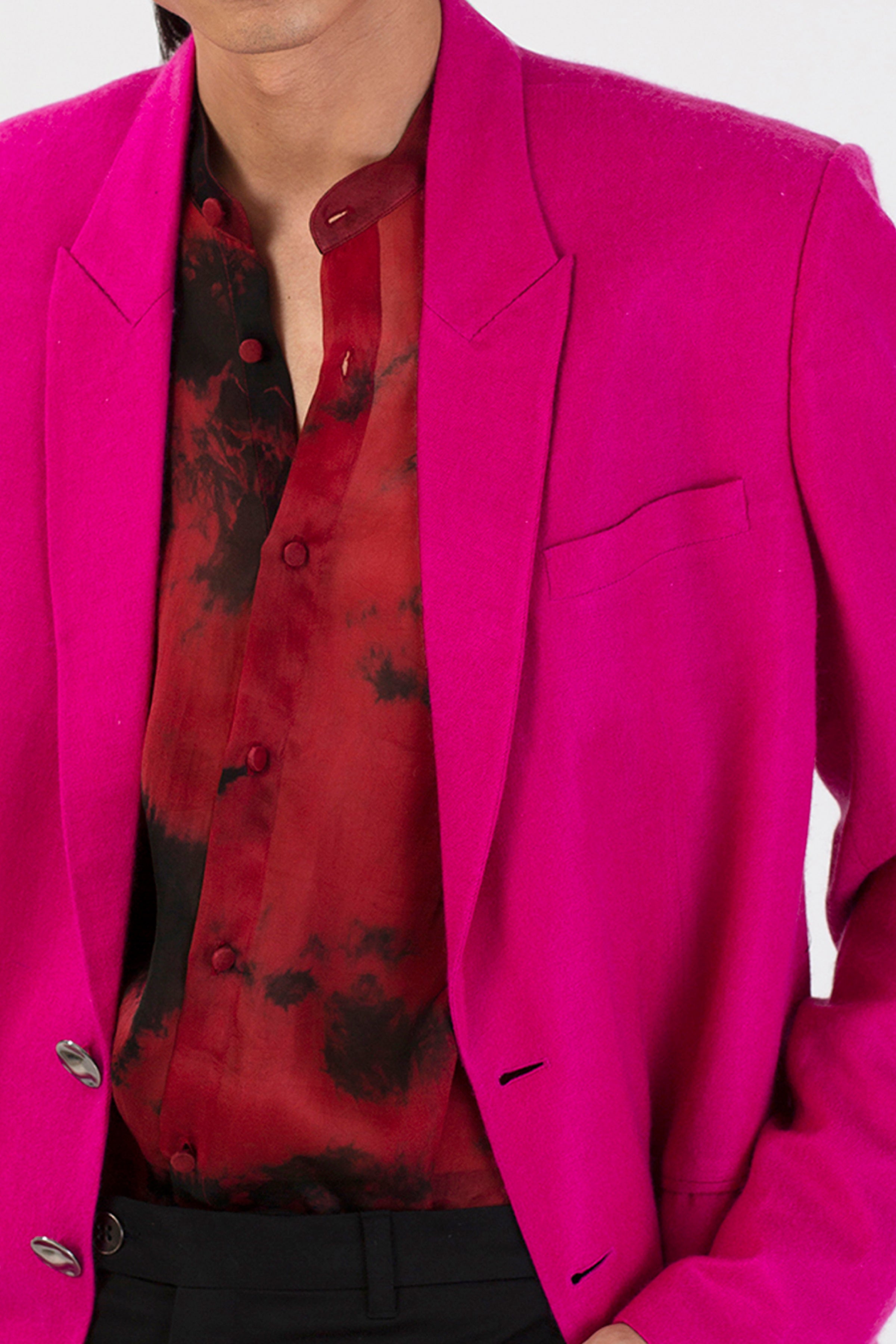 Minimalist Fuchsia Dusk Pashmina Jacket