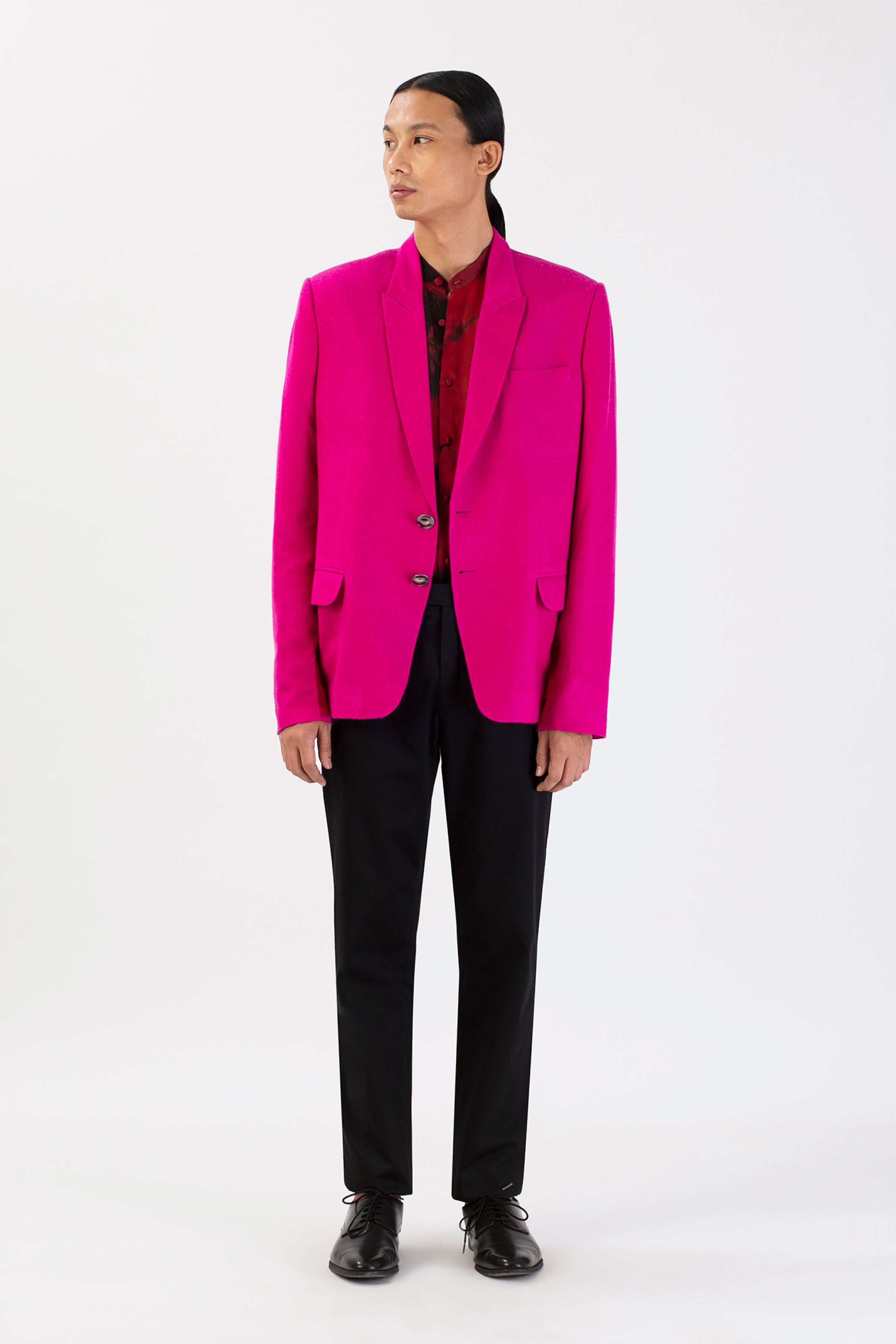 Minimalist Fuchsia Dusk Pashmina Jacket