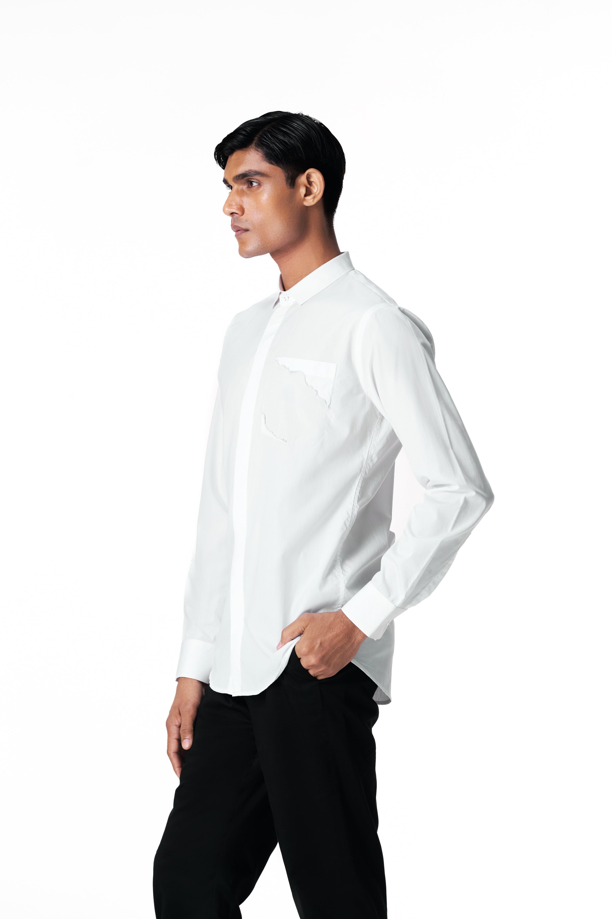 Ivory Illusion Pocket Shirt