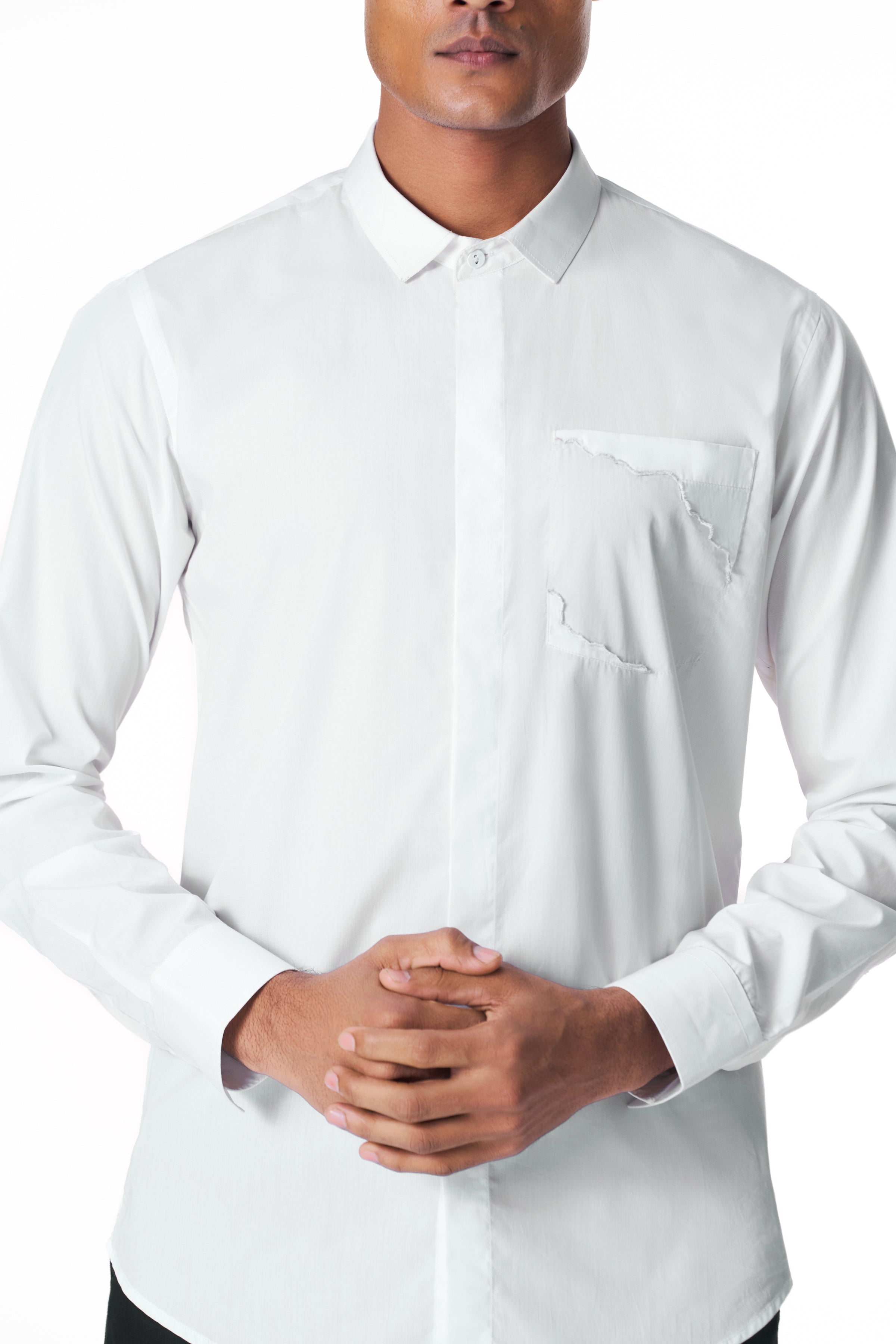 Ivory Illusion Pocket Shirt