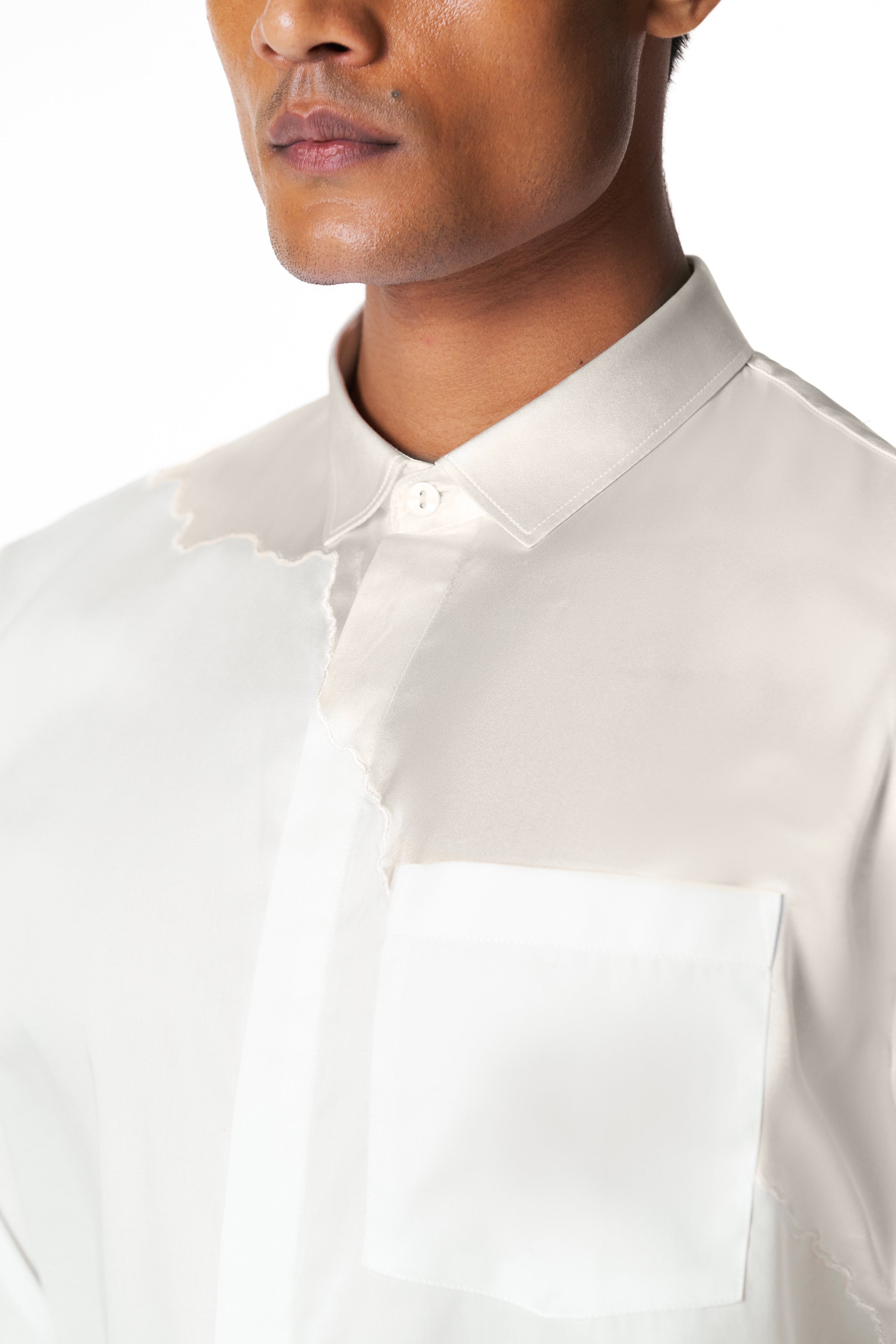 Pearl silk and cotton seamless shirt