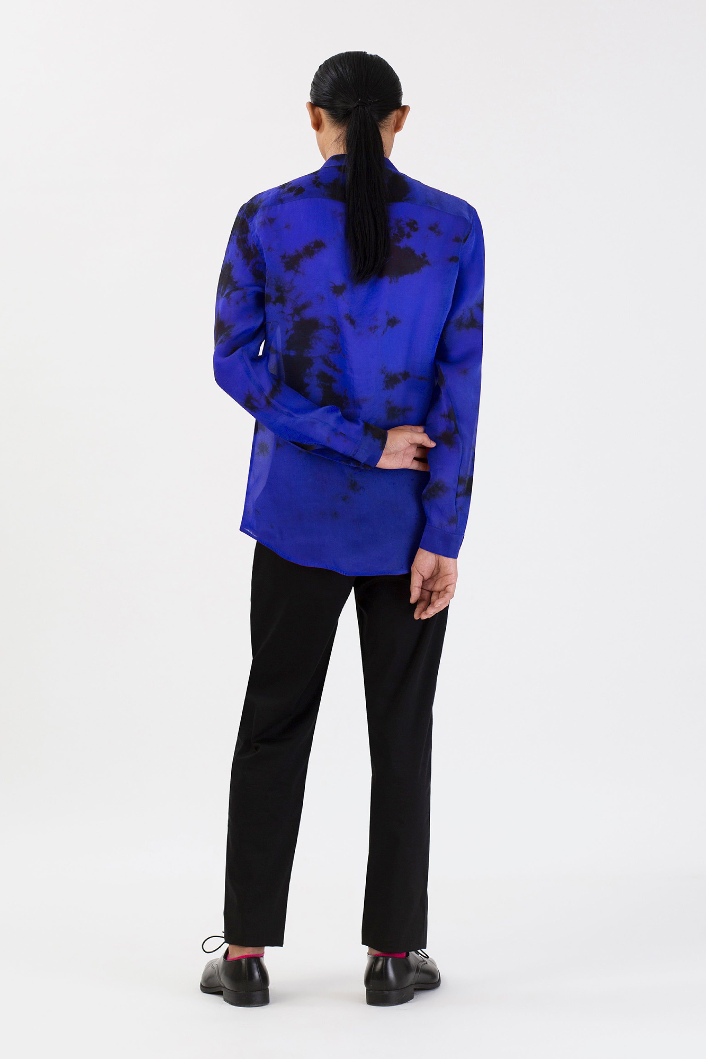 Lunar Water Sapphire Silk Shirt