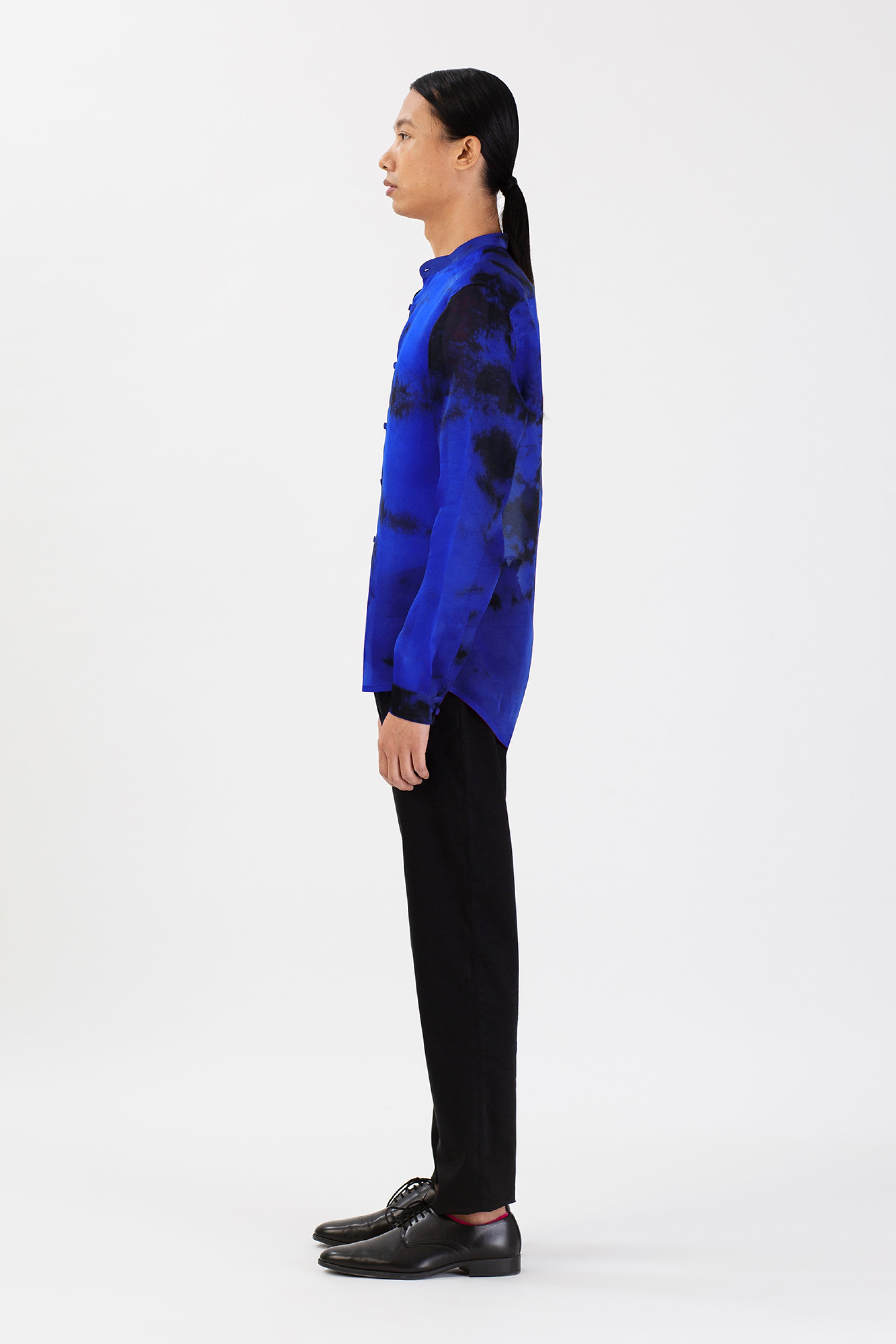 Lunar Water Sapphire Silk Shirt