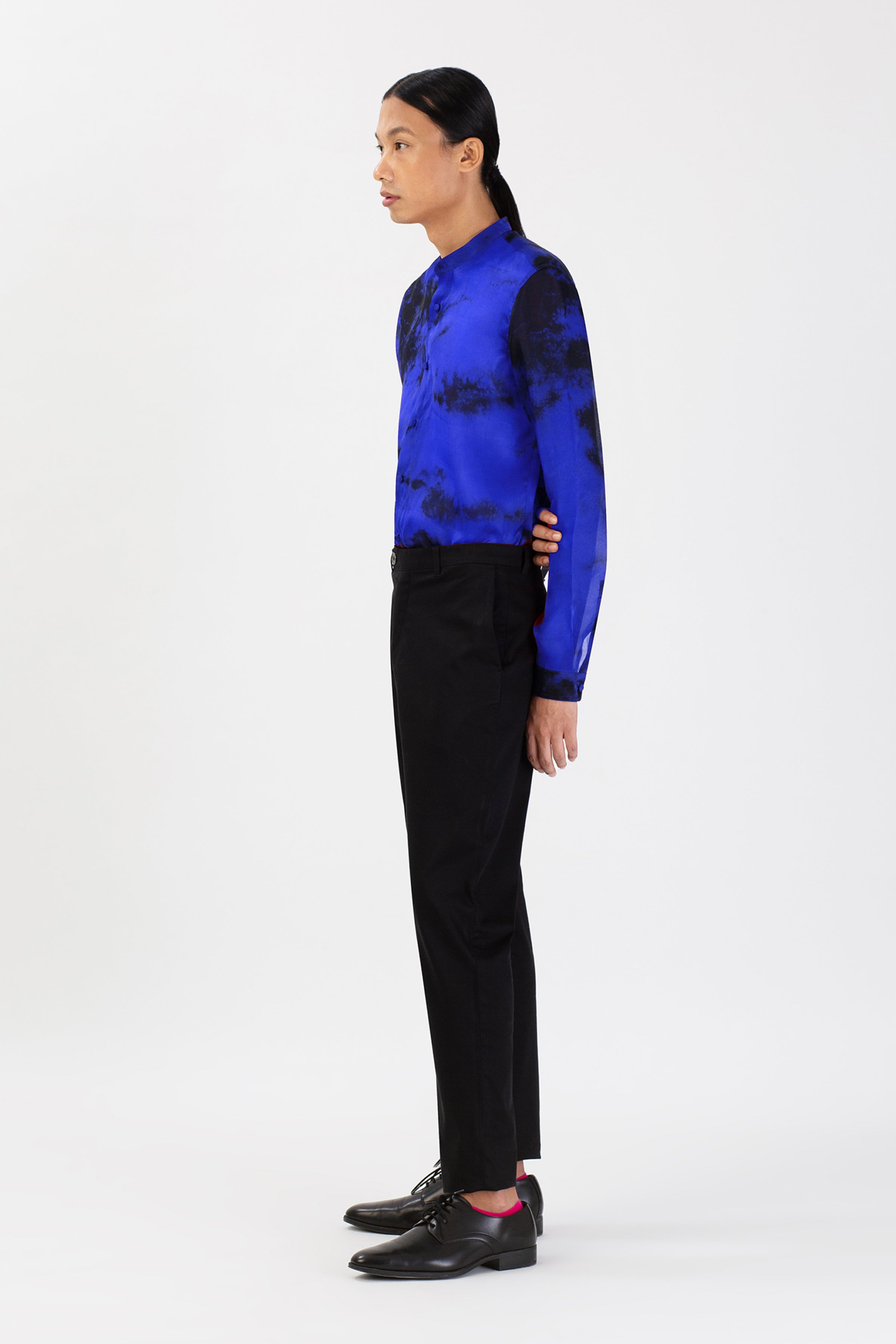 Lunar Water Sapphire Silk Shirt