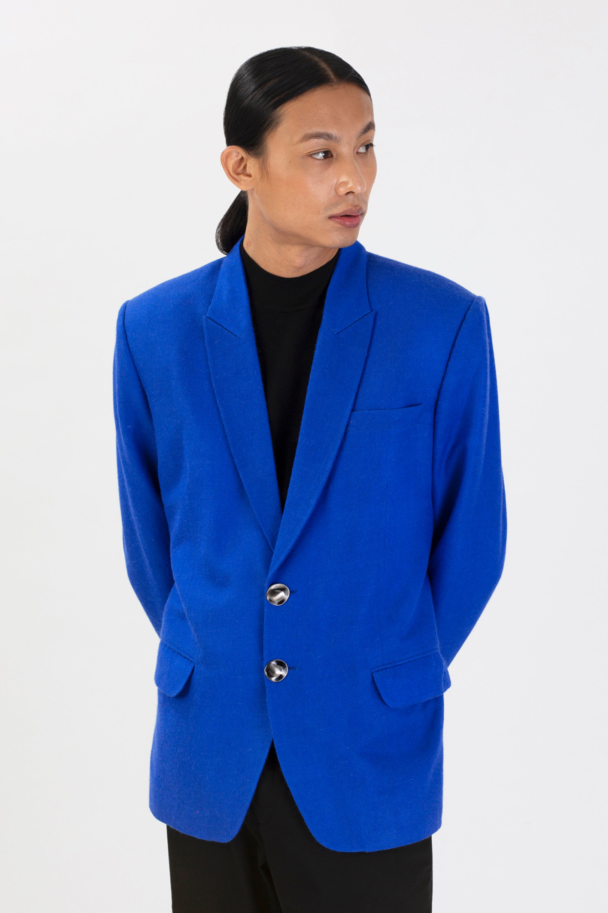 Minimalist Sapphire Pashmina Jacket