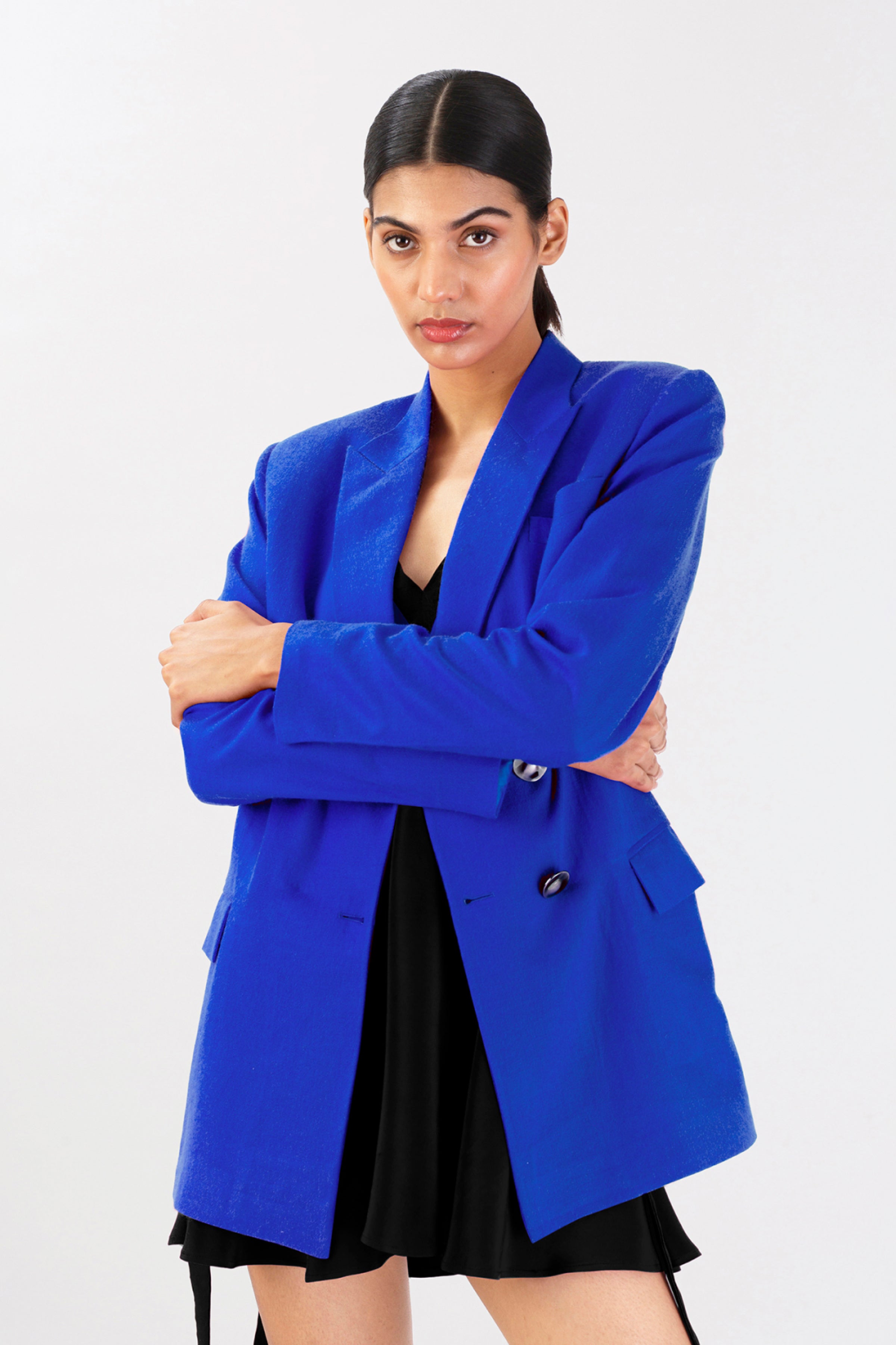 Minimalist Sapphire Pashmina Jacket