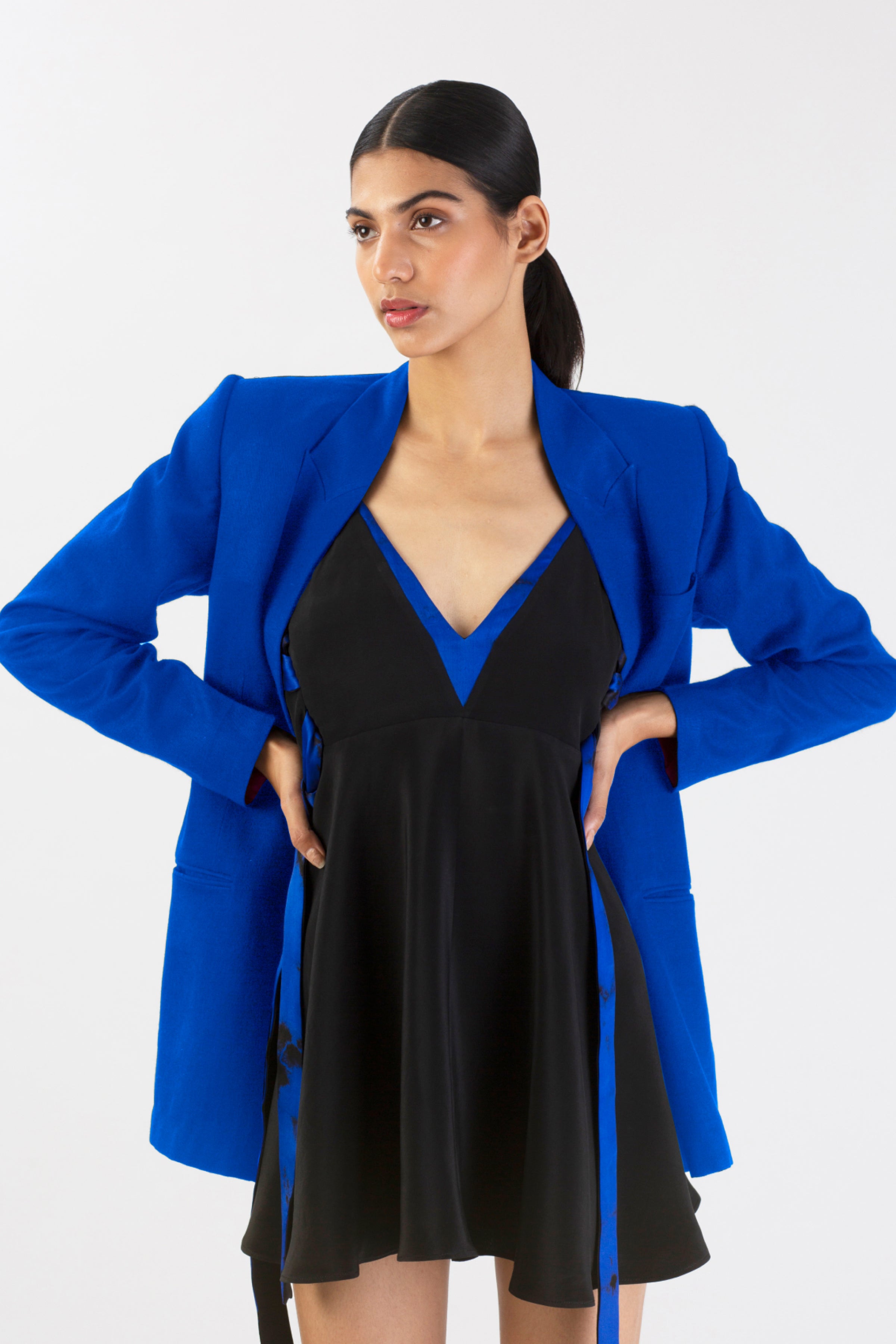 Minimalist Sapphire Pashmina Jacket