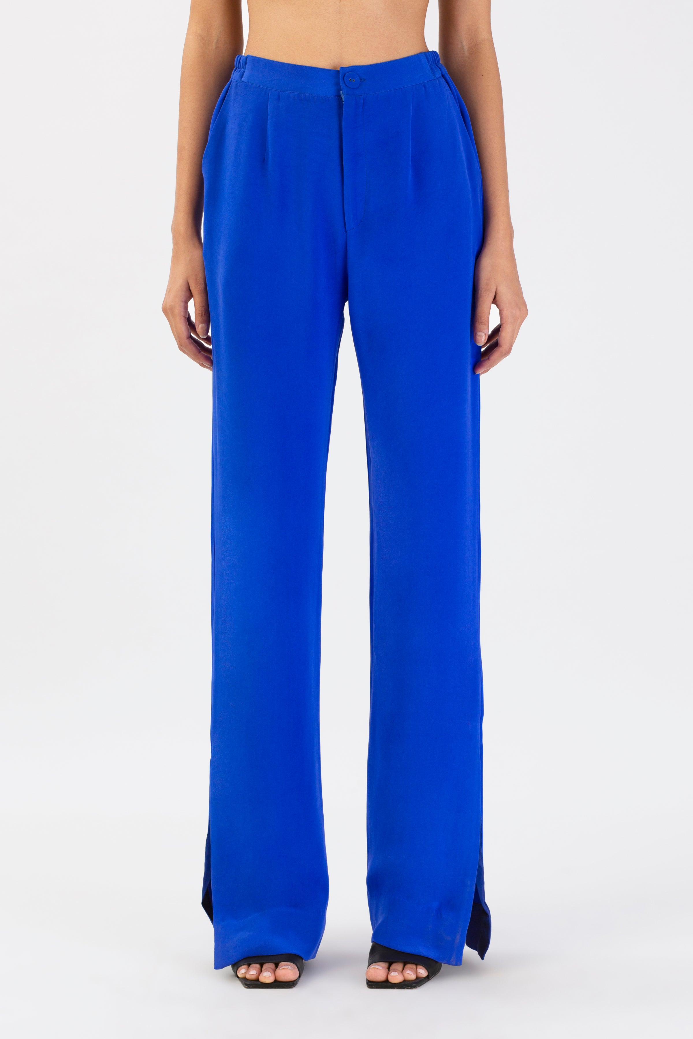 Sapphire Dawn Silk Trousers