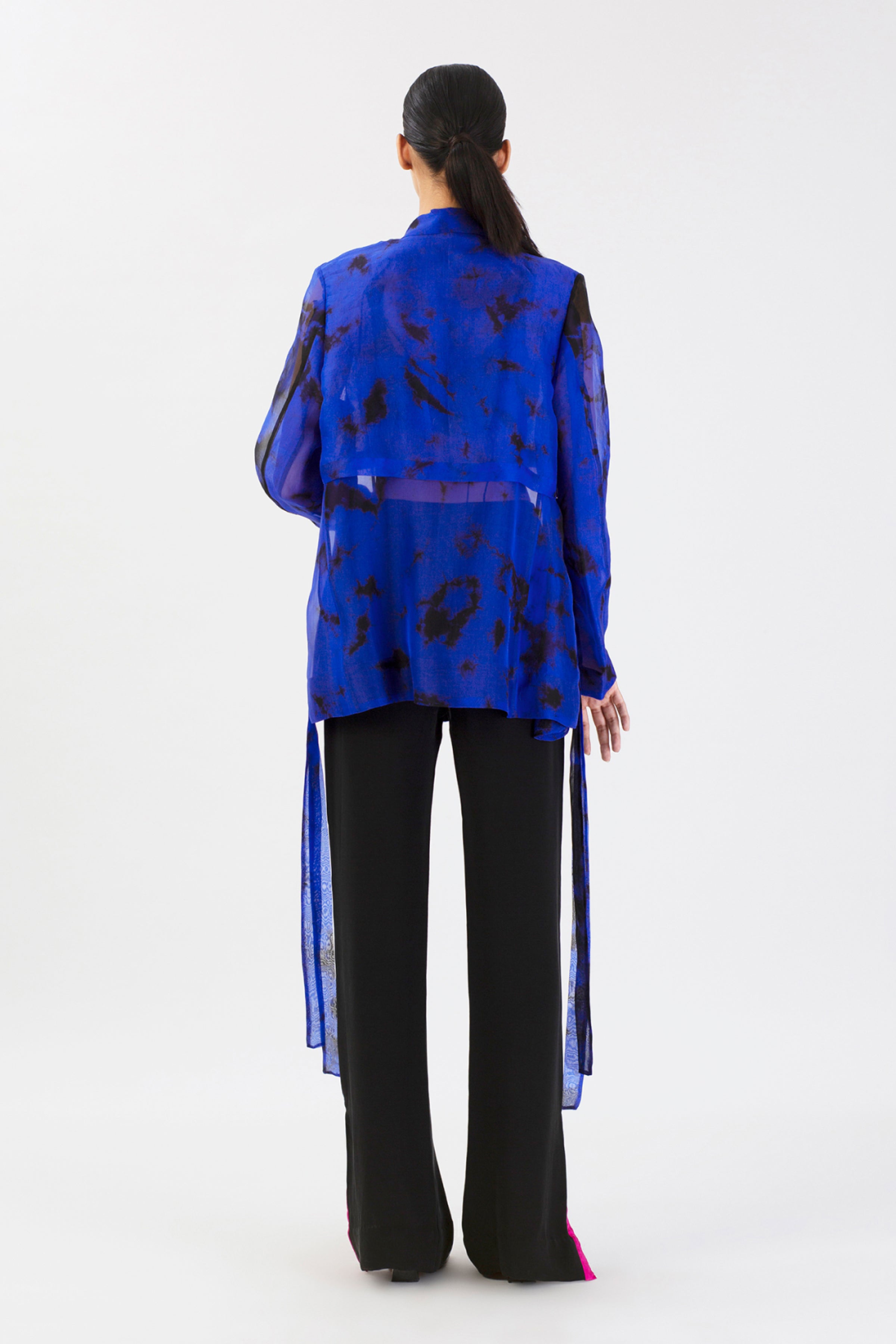 Sapphire Shadows Silk Jacket