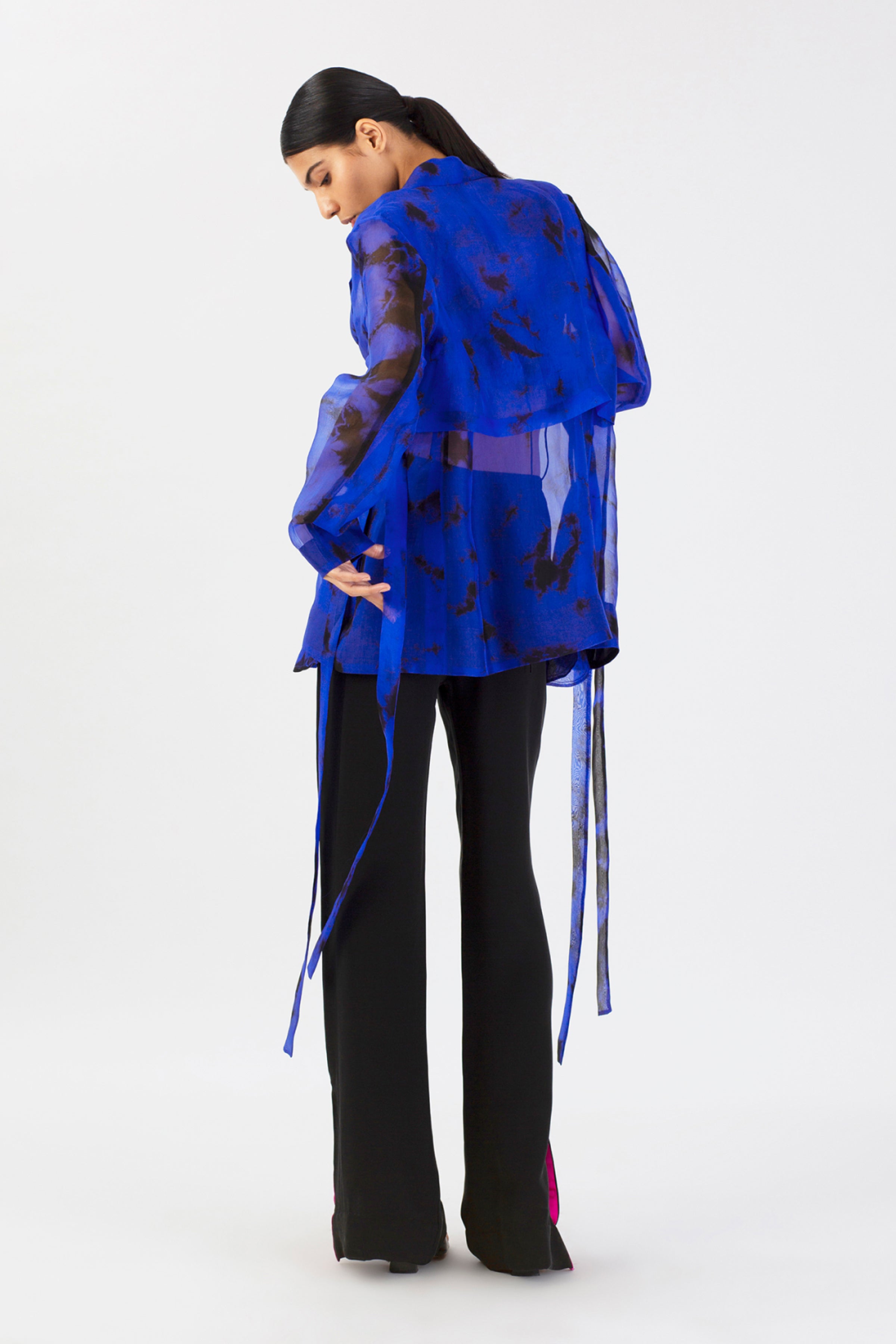 Sapphire Shadows Silk Jacket