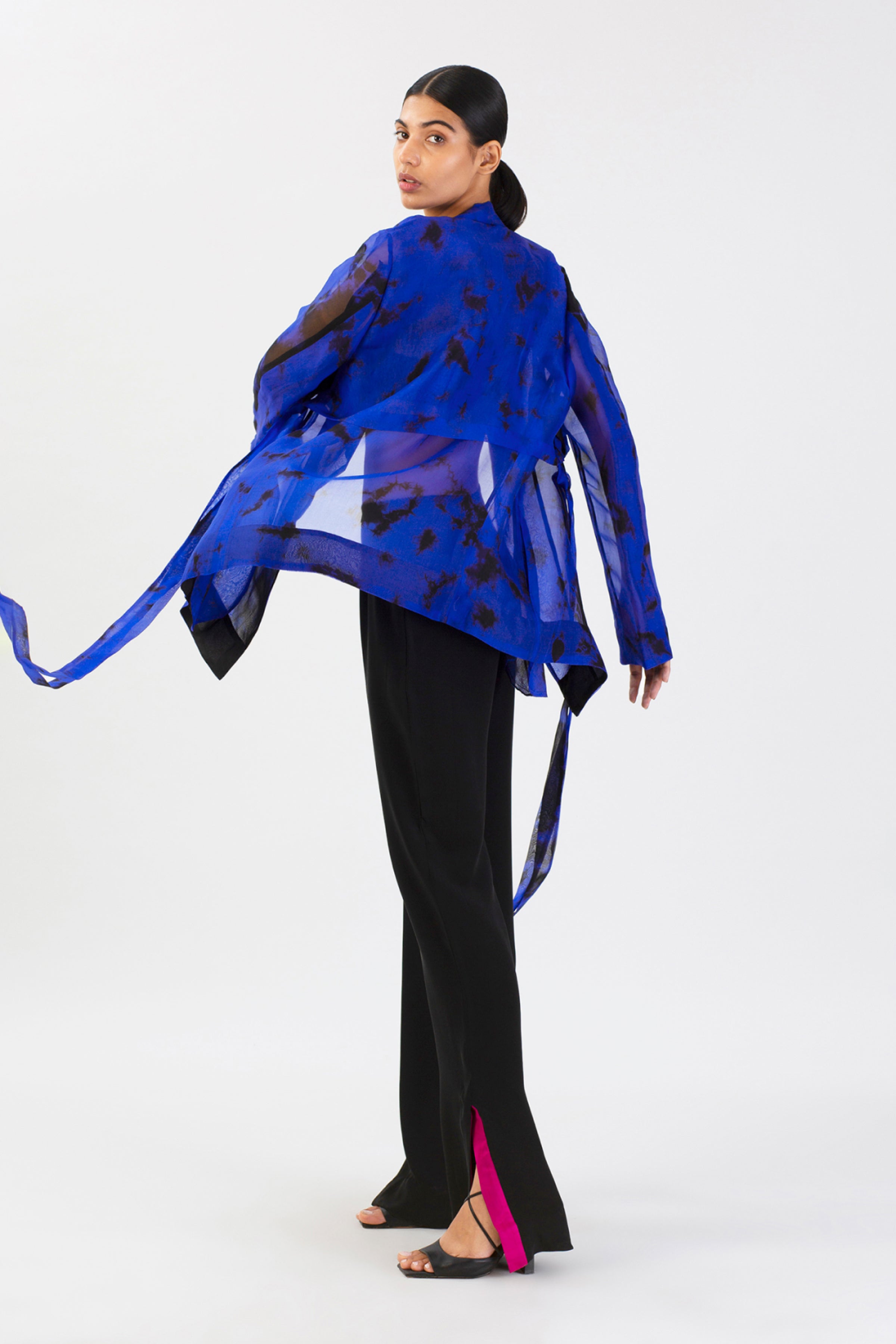 Sapphire Shadows Silk Jacket