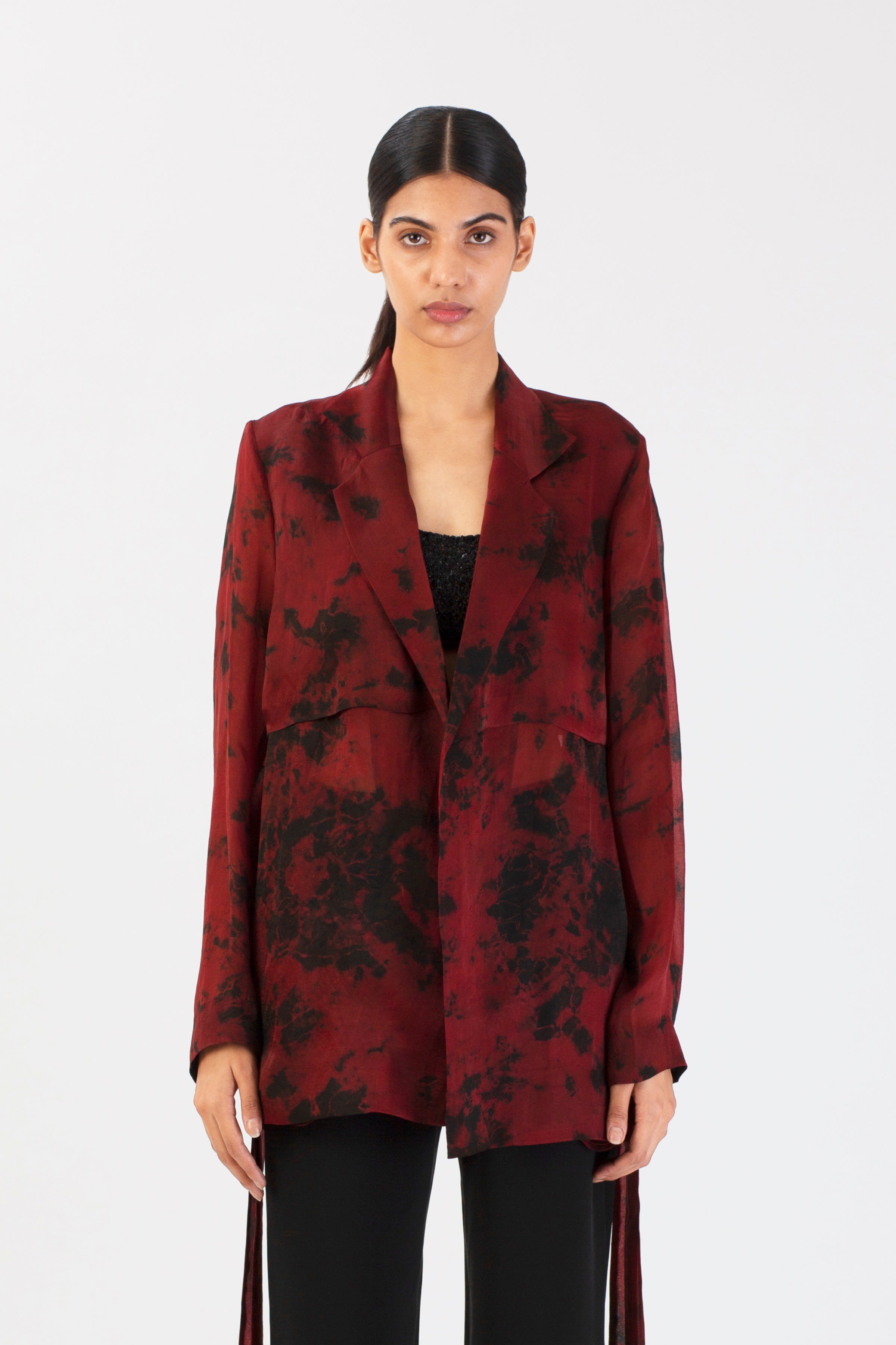 Scarlet Shadows Silk Jacket