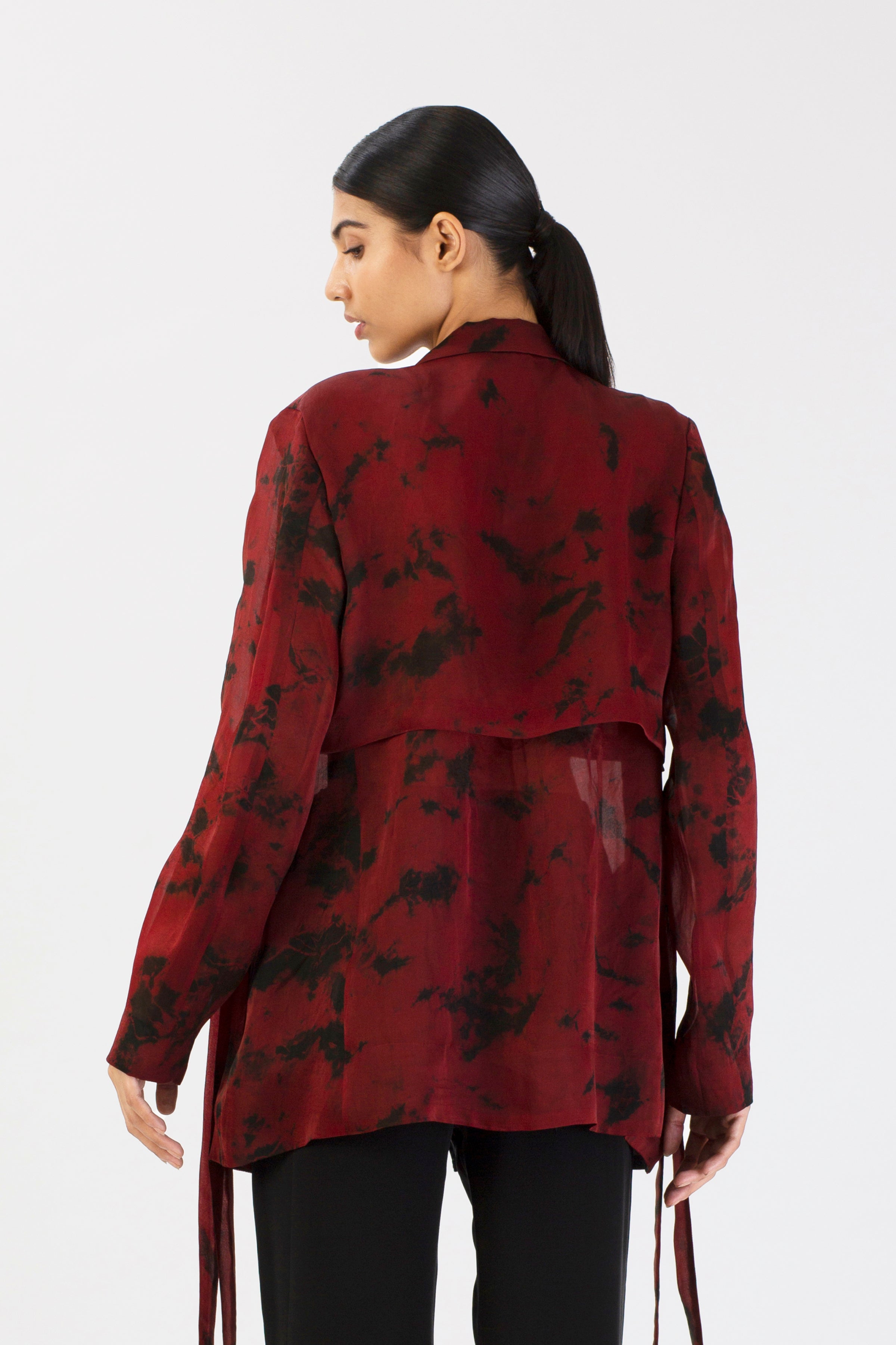 Scarlet Shadows Silk Jacket