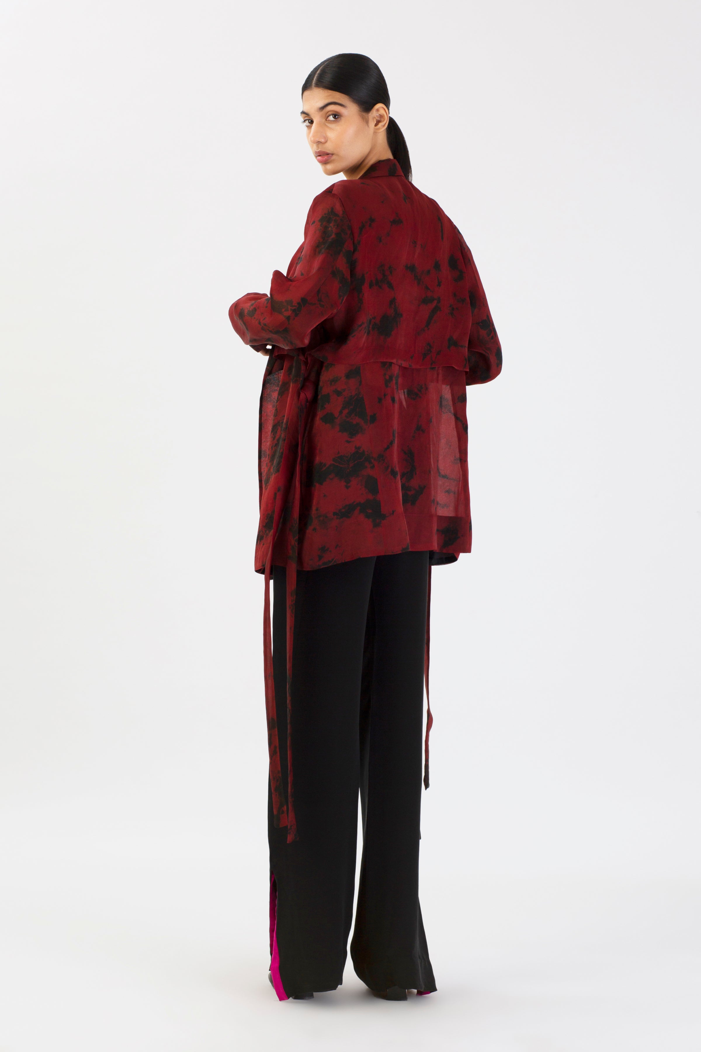 Scarlet Shadows Silk Jacket