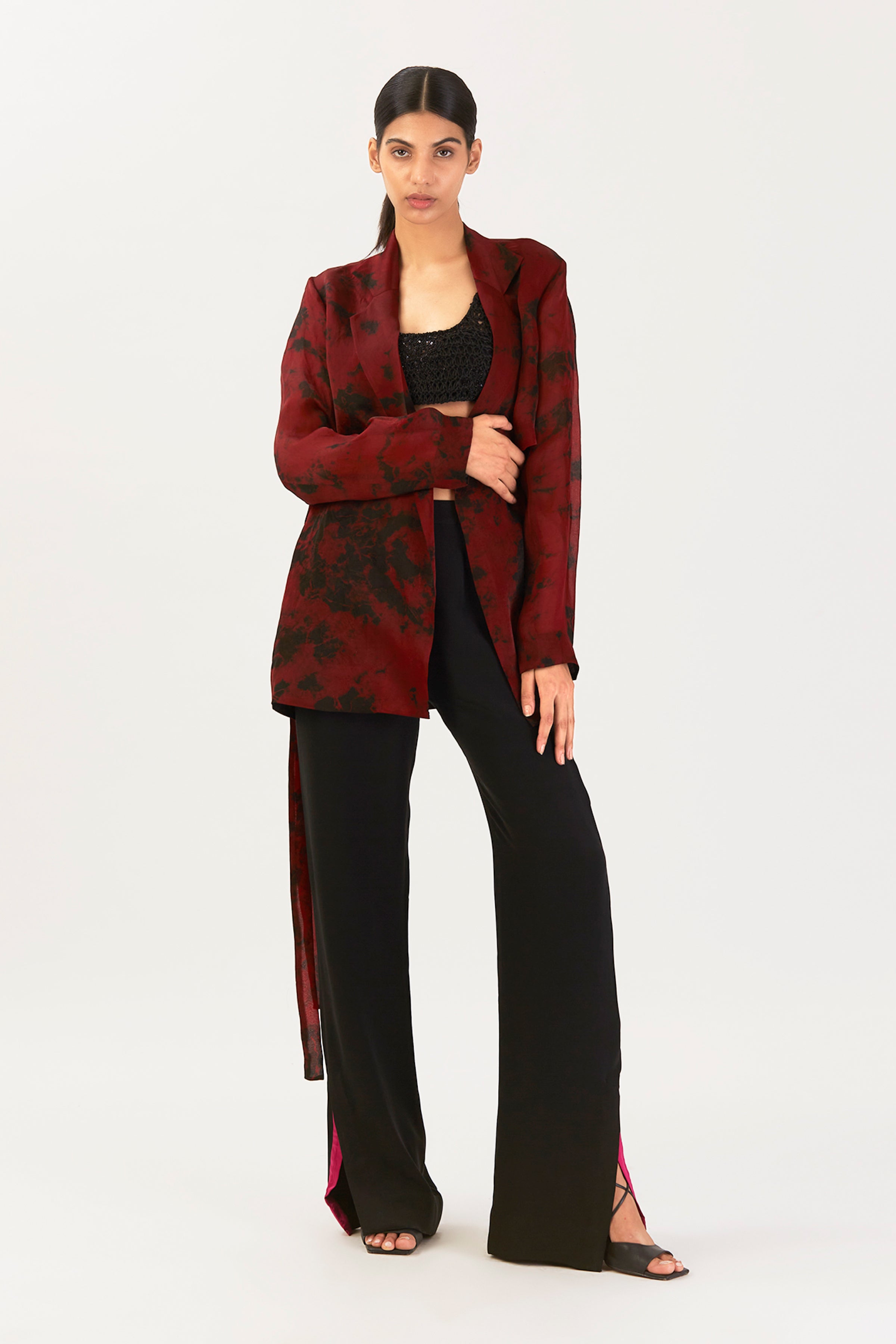 Scarlet Shadows Silk Jacket