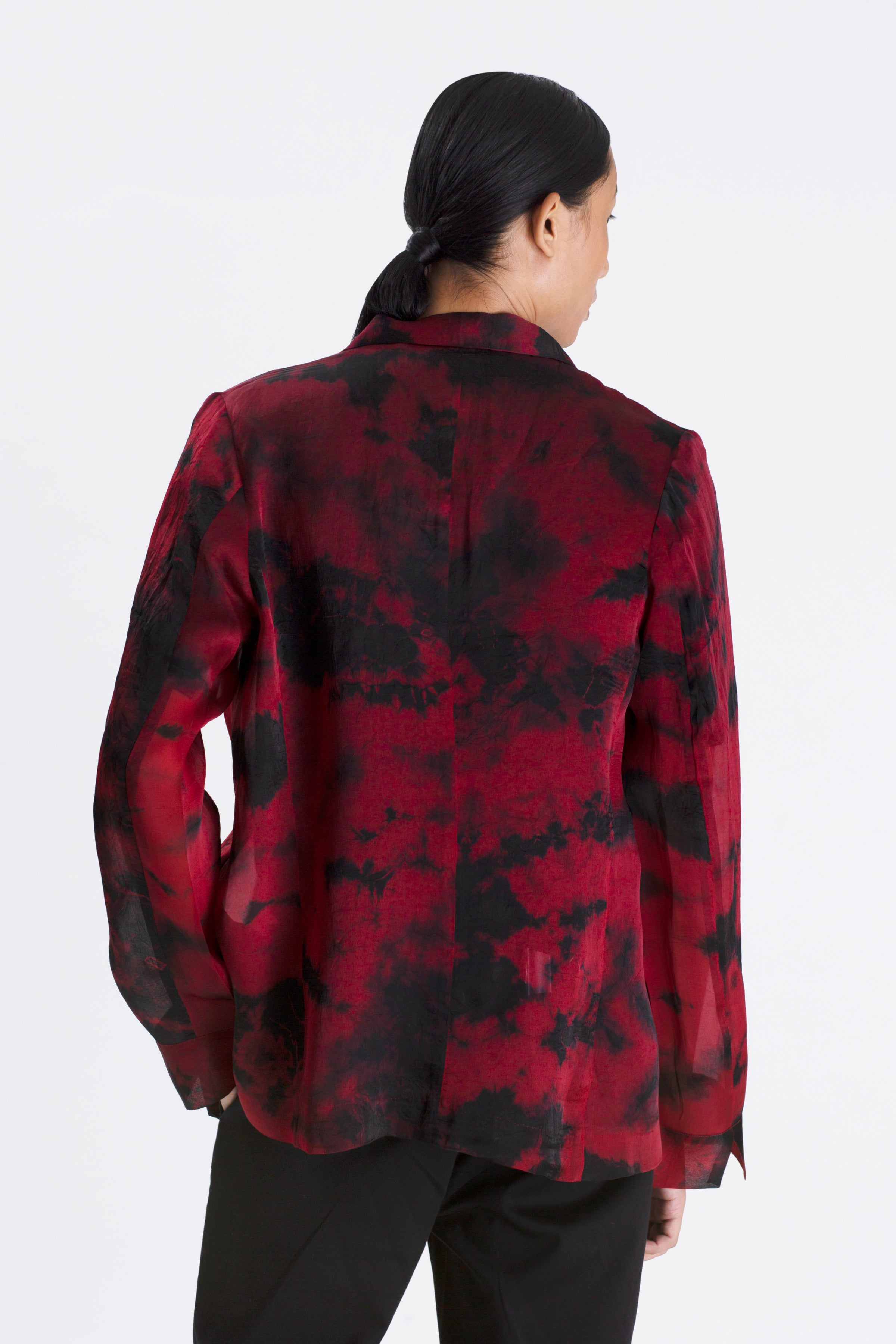 Scarlet Shadows Silk Shacket