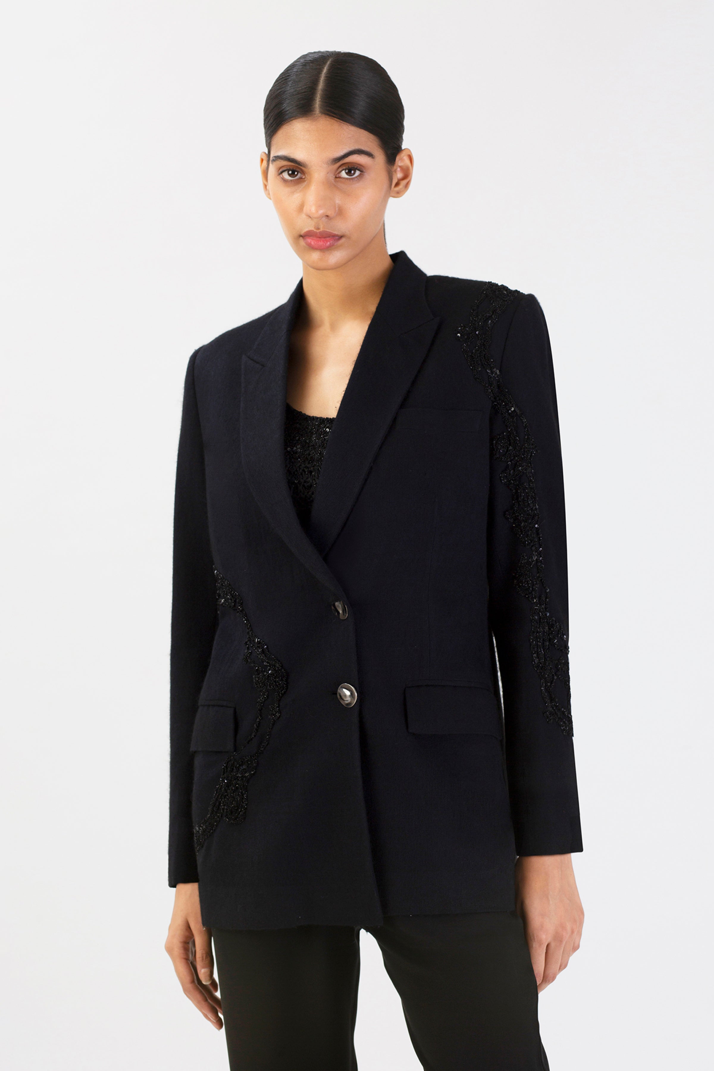 Zero Moon Embellished Pashmina Jacket