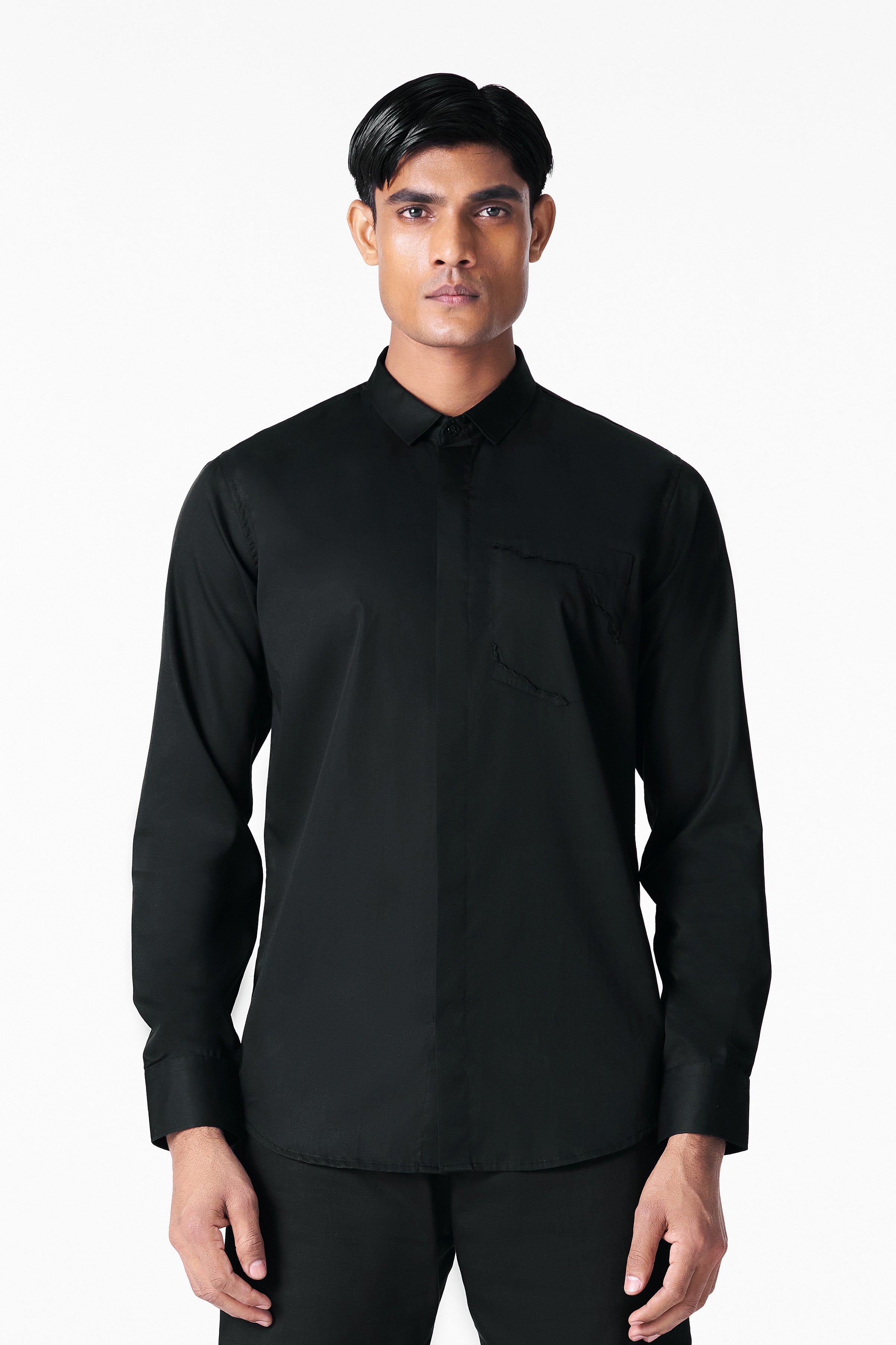 Black Illusion Pocket Shirt