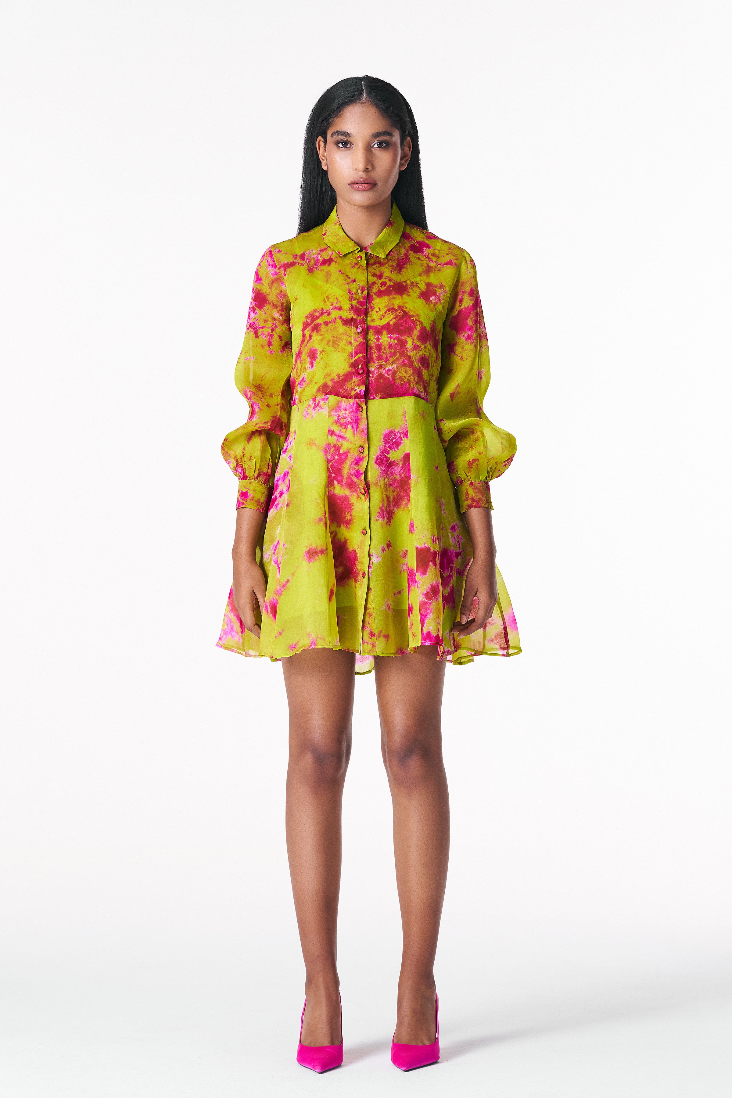 CHARTREUSE SEAS SHIRT DRESS