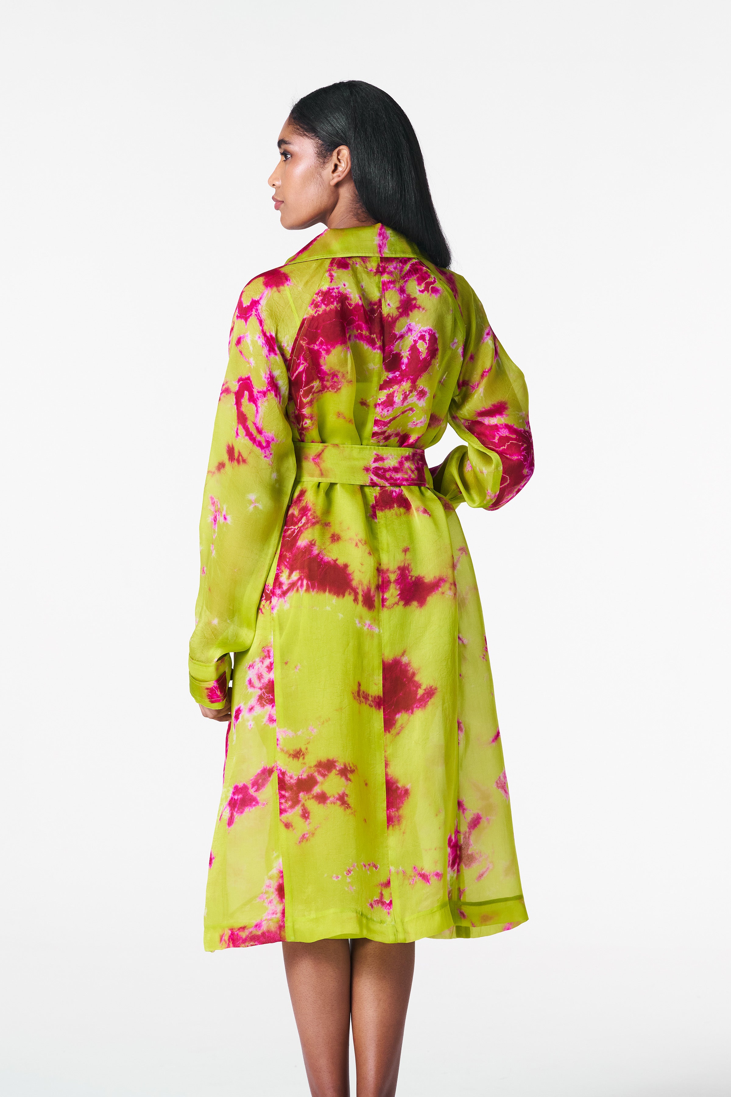 Chartreuse Seas Trench Coat